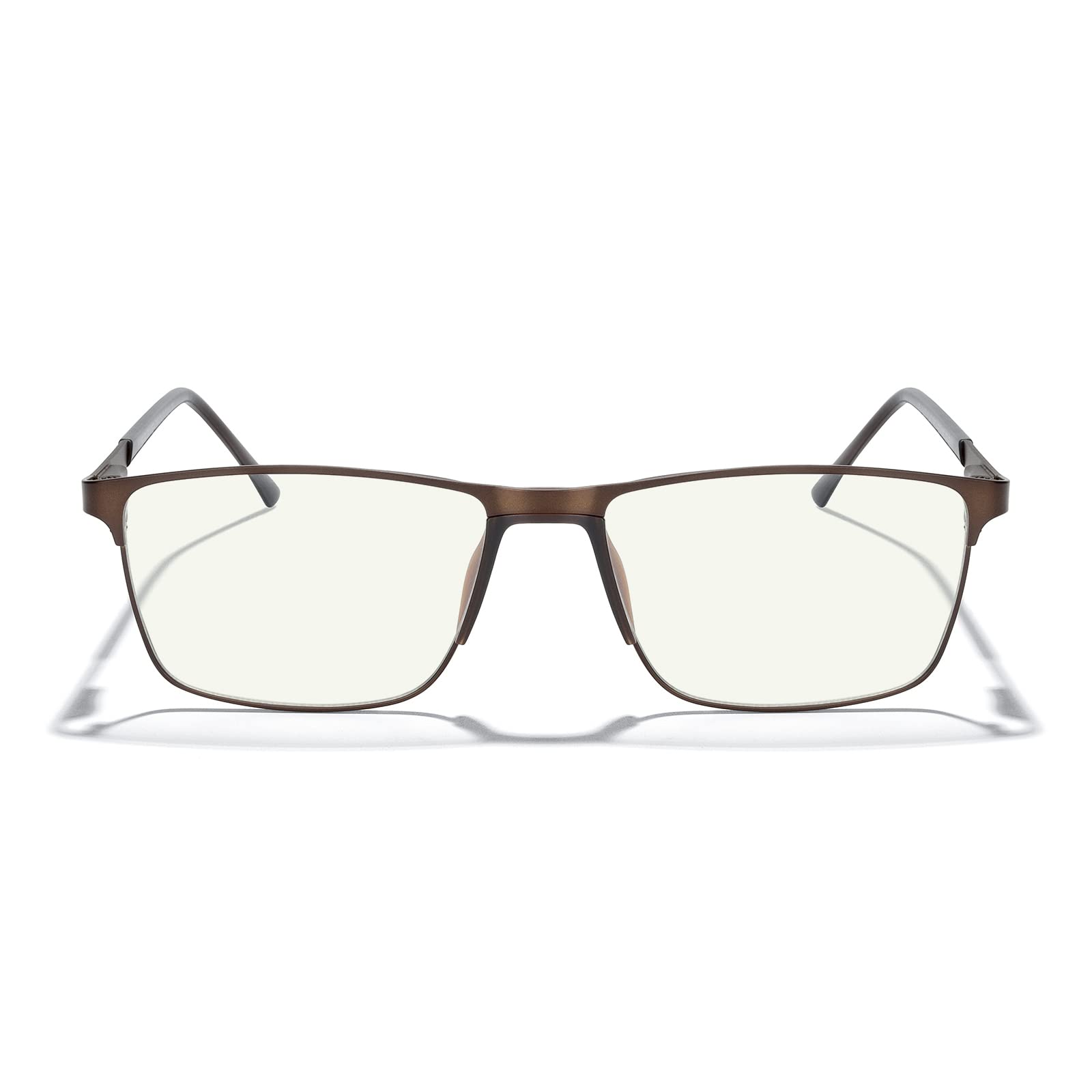 Blue Light Blocking Glasses for Men - Anti Eye Strain Reading Glasses with Metal Frame & Spring Hinge | Computer, Gaming & Office Use