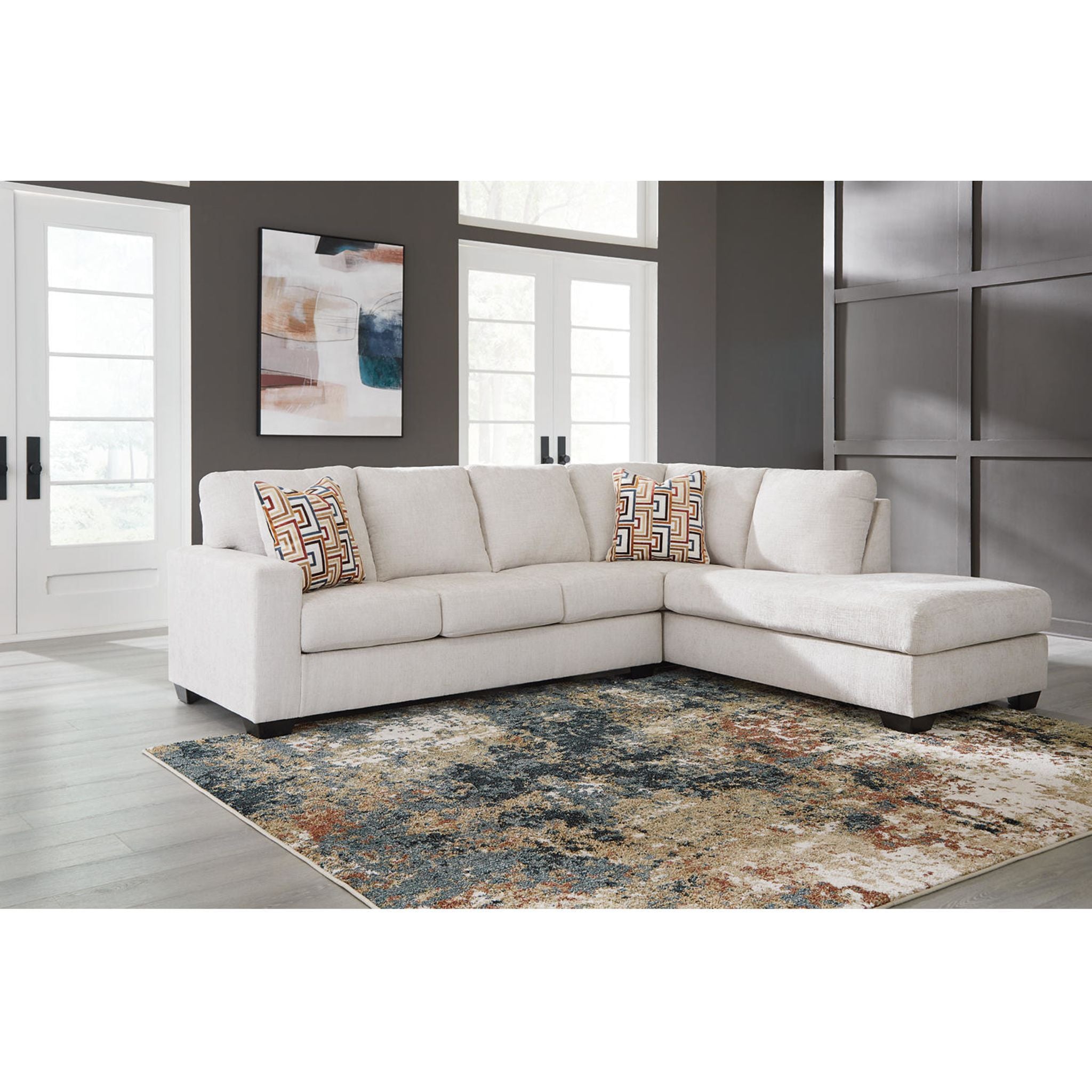 Stylish Aviemore 2-Piece Sectional Sofa with Chaise Lounge - Modern Living Room Furniture for Small Spaces & Apartments | Perfect for Family Gatherings, Movie Nights & Relaxing