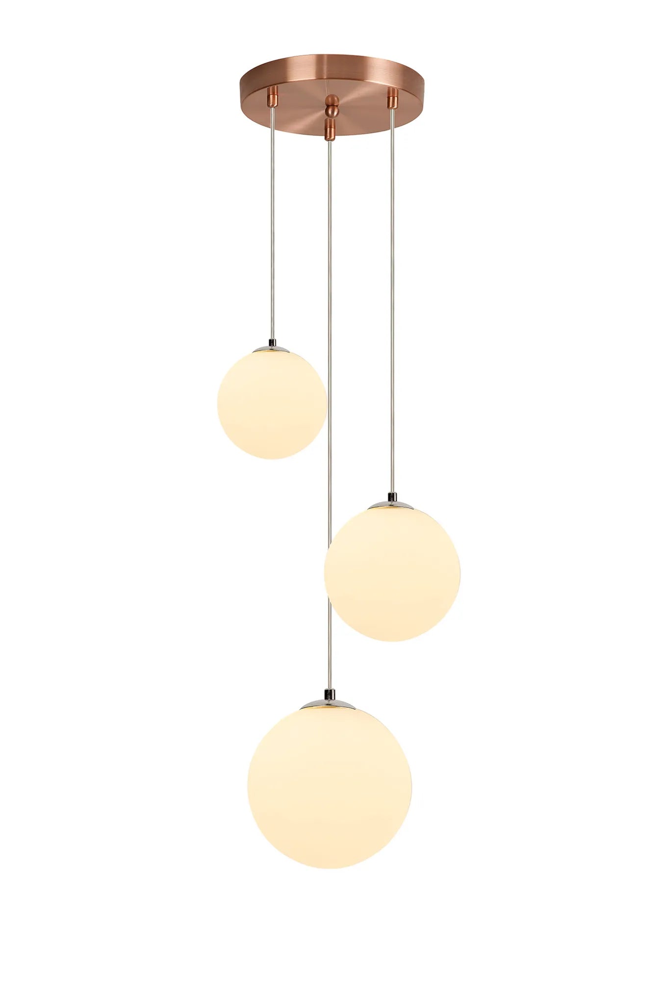 Austin 31cm Round Glass Pendant Light Fixture with 3 G9 Bulb Sockets - Perfect for Kitchen Island, Dining Room, and Modern Home Lighting