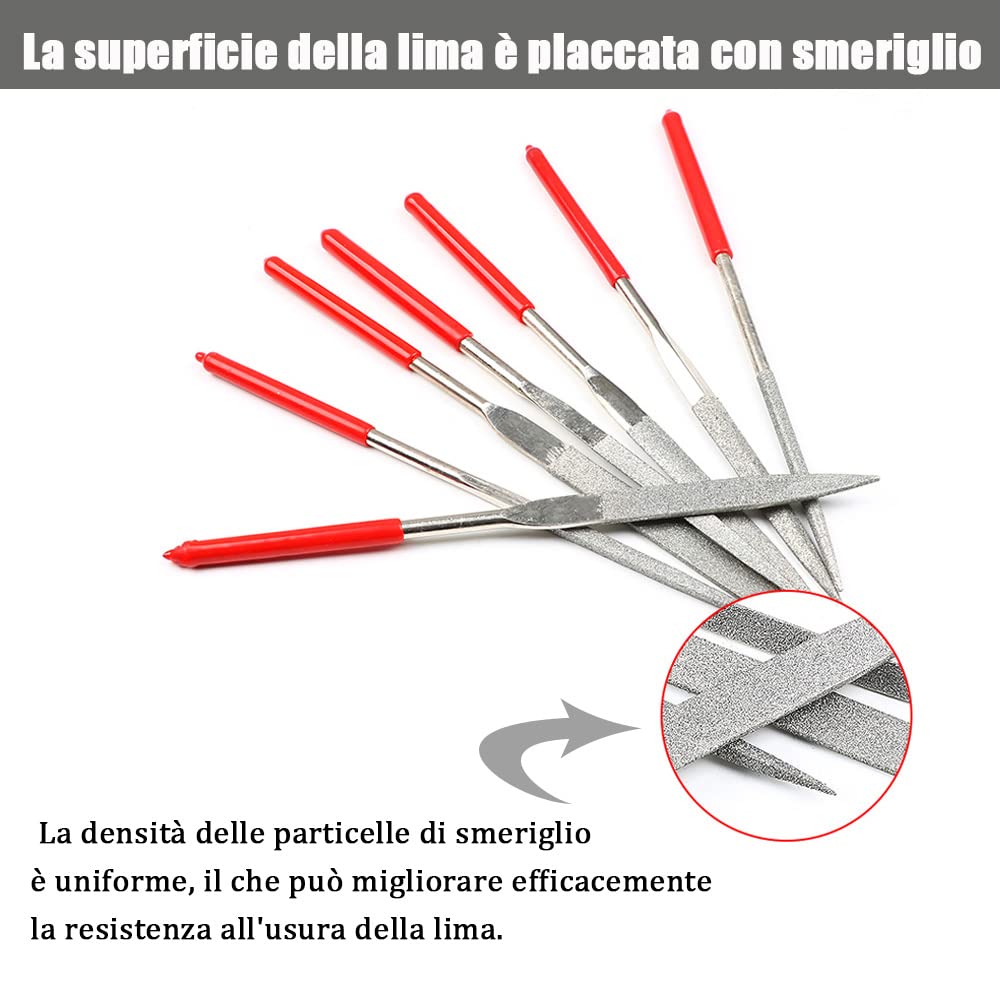 Bestgle 10-Piece Diamond Needle File Set for Metal, Crystal, Stone, and Jade - Precision Needle Files (4 x 160mm) - Ideal for Jewelry Making, Engraving, and DIY Craft Projects
