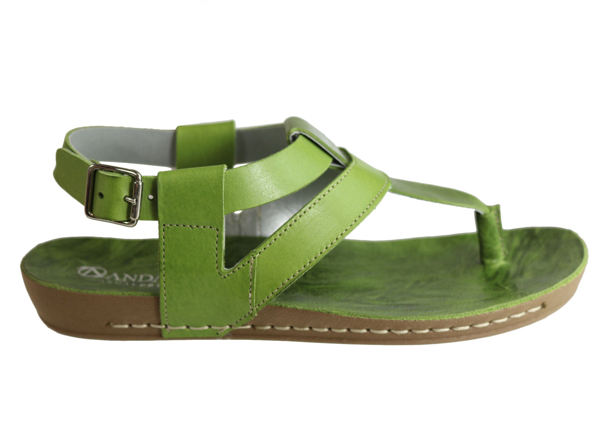 Andacco Yory Women's Comfortable Flat Leather Sandals - Brazilian Made Casual Shoes for Walking, Travel & Summer Outfits