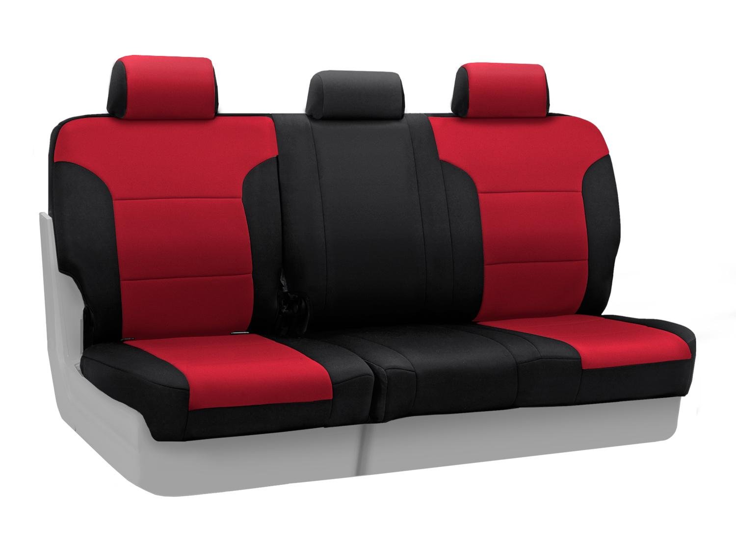 Custom Fit Coverking 60/40 Bench Seat Cover for Ford Explorer - Neosupreme Red & Black | Durable Car Seat Protector for Pets, Kids & Spills | Perfect for Road Trips & Daily Commutes