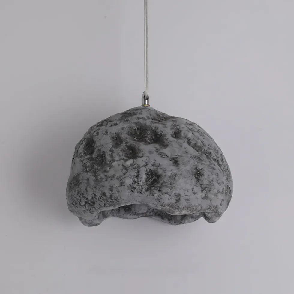 Stylish Faux Stone Resin Pendant Light for Bedroom - Modern Single Hanging Ceiling Fixture for Bedside, Reading Nook & Cozy Spaces