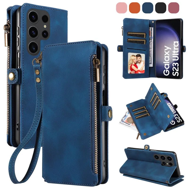Samsung Galaxy S25 Ultra Leather Flip Wallet Case - Premium Protective Cover with Card Holder & Kickstand for Daily Use, Travel & Business