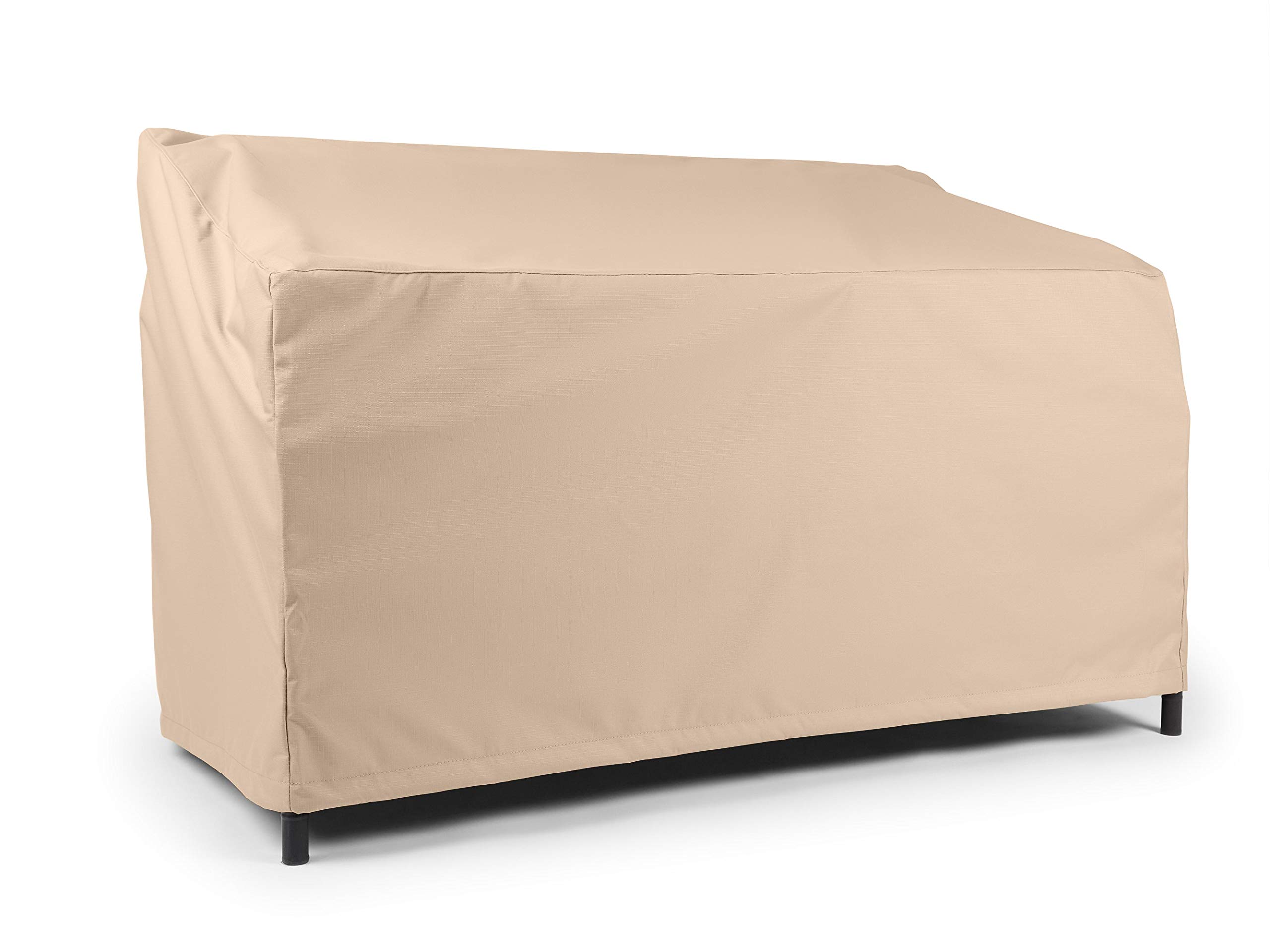 Covermates Heavy-Duty Outdoor Patio Sofa Cover - Weatherproof Polyester Fabric with Drawcord Hem for All-Season Protection | Perfect for Patio Furniture, Deck Chairs & Garden Seating (Tan Ripstop)