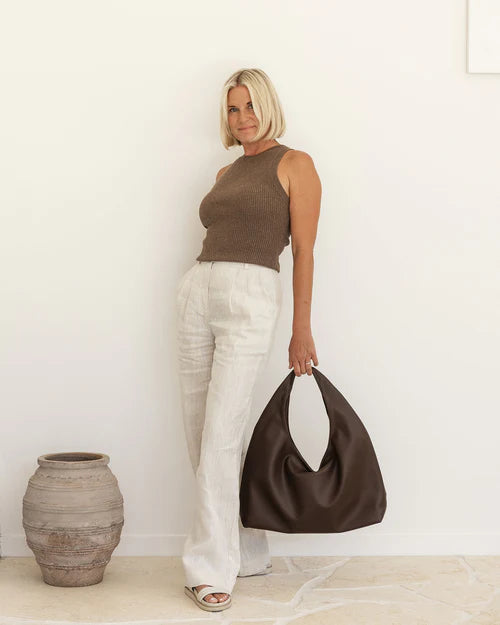 Premium Monaco Shoulder Bag in Chocolate Brown by Louenhide - Stylish & Durable Leather Crossbody Bag for Women, Perfect for Work, Travel & Everyday Use
