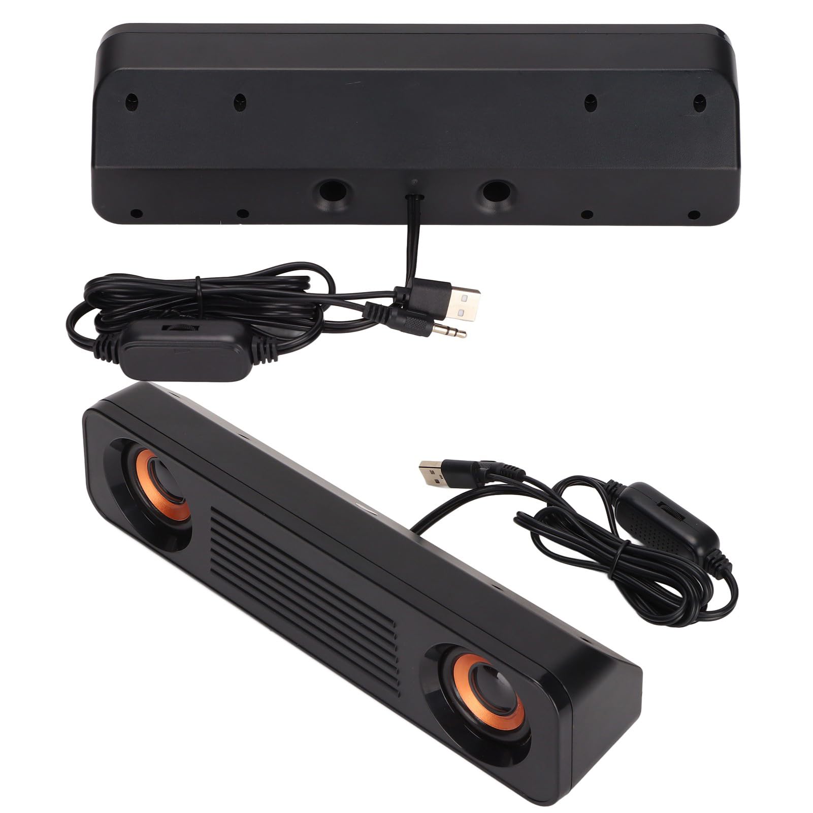 TV Subwoofer Soundbar with 3.5mm HiFi Stereo & USB Port - Portable Bass Speaker for Home Theater, PC, Computer Gaming | Perfect for Movies, Music & Gaming Entertainment