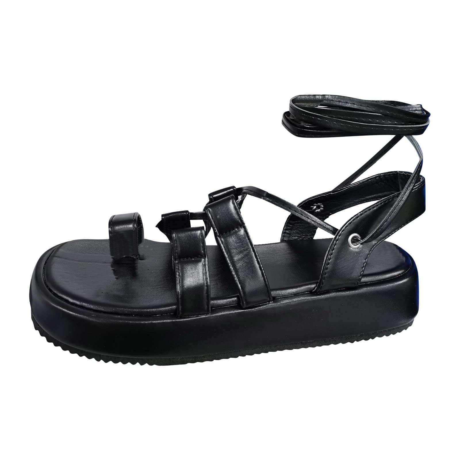 Women's Fashion Roman Sandals with Open Toe, Heel, and Knot Design - Comfortable Lace-Soled Dressy Flip Flops for Summer Outings, Beach Vacations, and Casual Wear