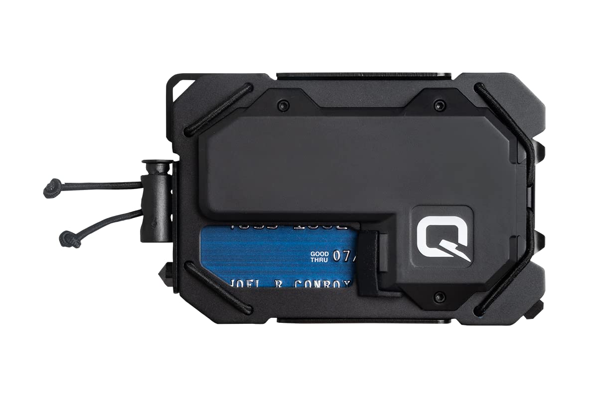 TAQWallet Slim Metal RFID Blocking Wallet with Dual LED Flashlight - Holds 10+ Cards, Money Clip, Window Breaker, Bottle Opener & Screwdriver (Black) - Perfect for Travel, Outdoor Adventures & Everyday Carry (EDC)