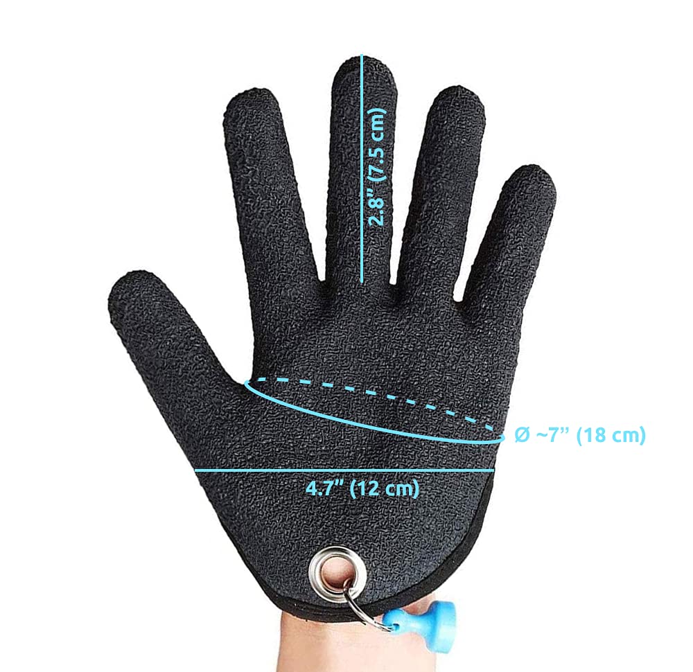 **Premium Fishing Gloves with Textured Grip - Waterproof, Soft Lining, One Size Fits Most (L-XL) - Ideal for Fish Handling, Cleaning & Outdoor Fishing Adventures**