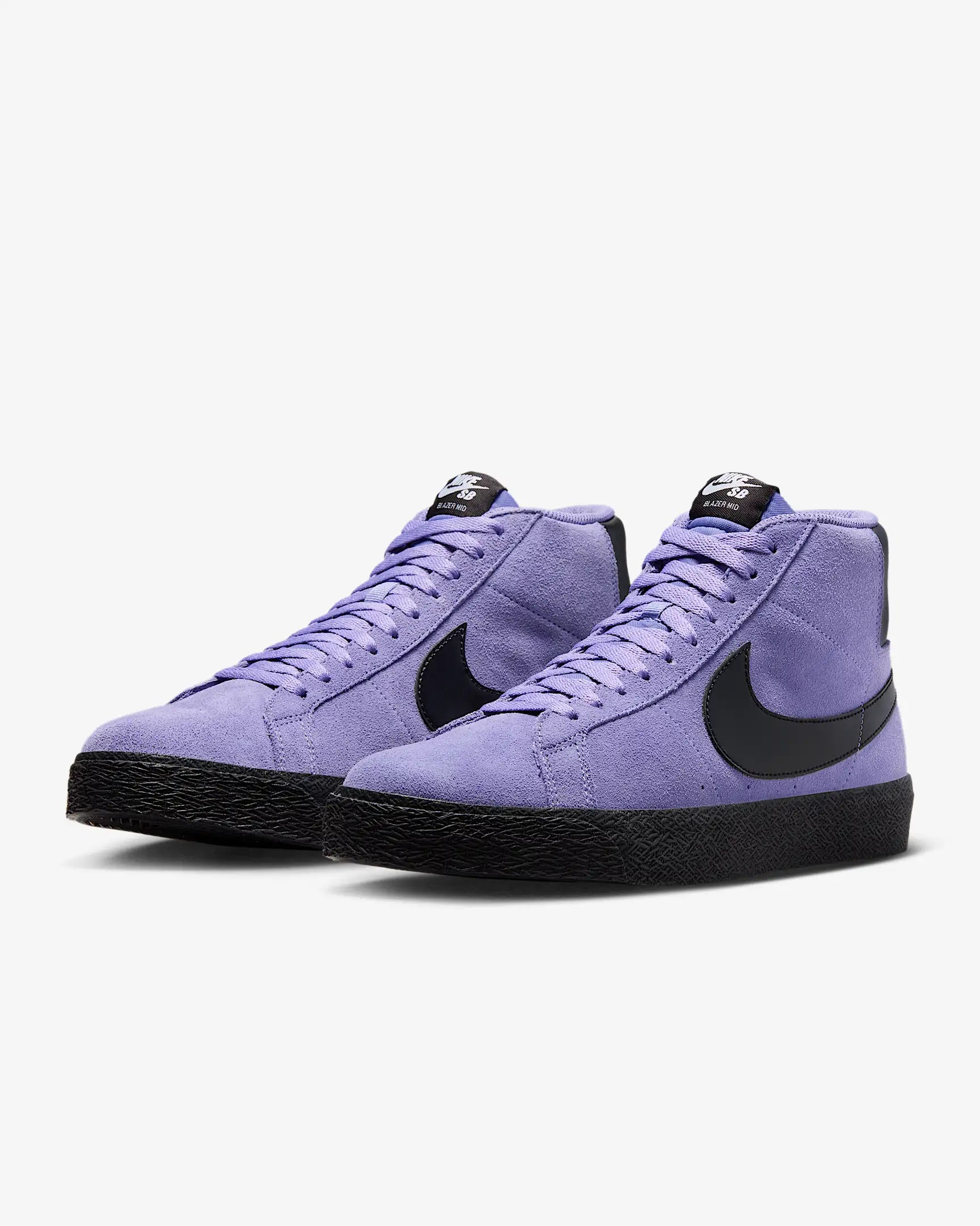 Nike SB Zoom Blazer Mid Skateboarding Shoes - Amethyst/Black Colorway - Comfortable Cushioning for Street & Park Skateboarding