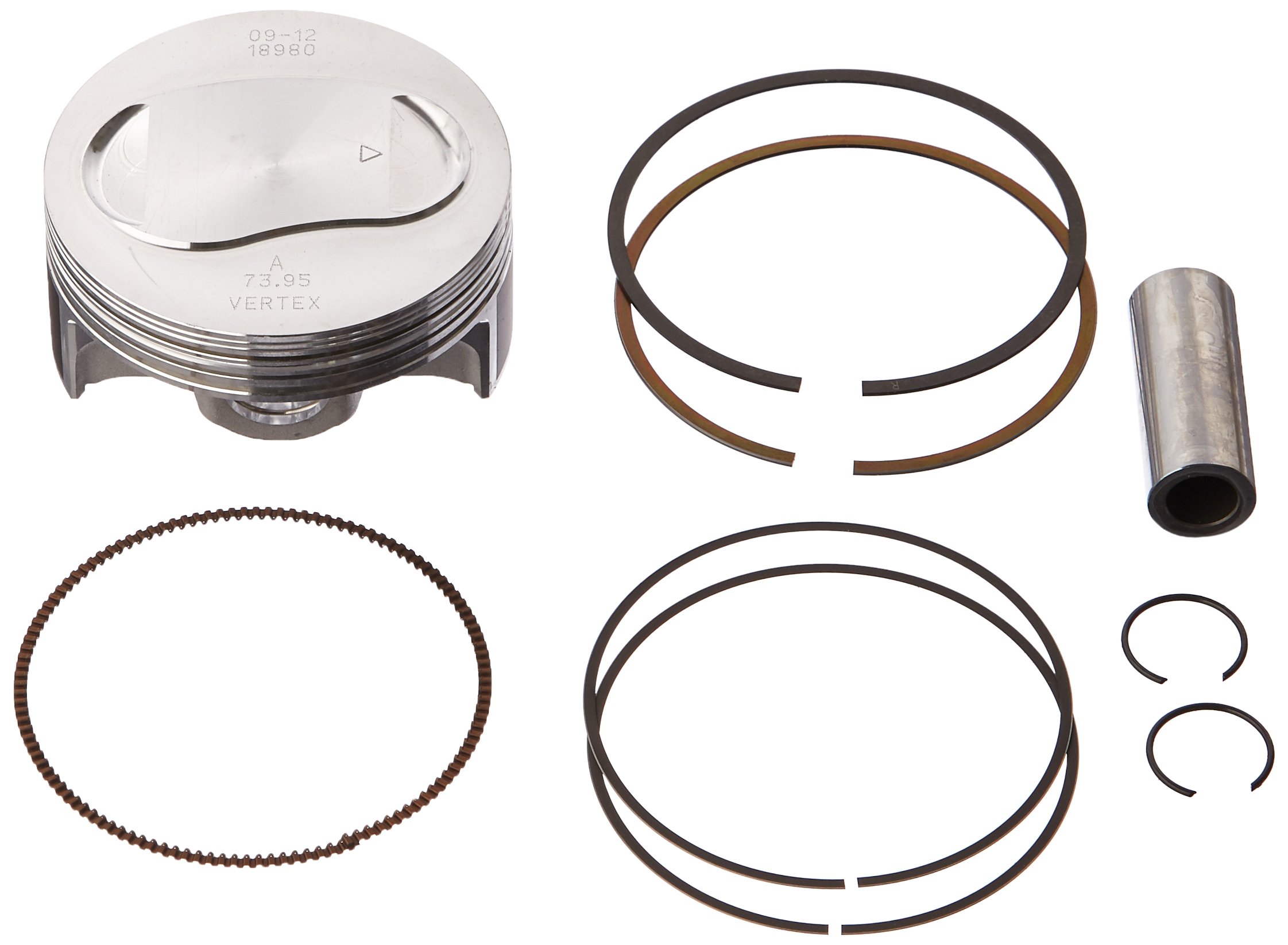 Vertex 23547A High Performance Piston Kit - Forged Aluminum High Compression Pistons with Rings & Pins - Perfect for Engine Rebuilds & Performance Upgrades