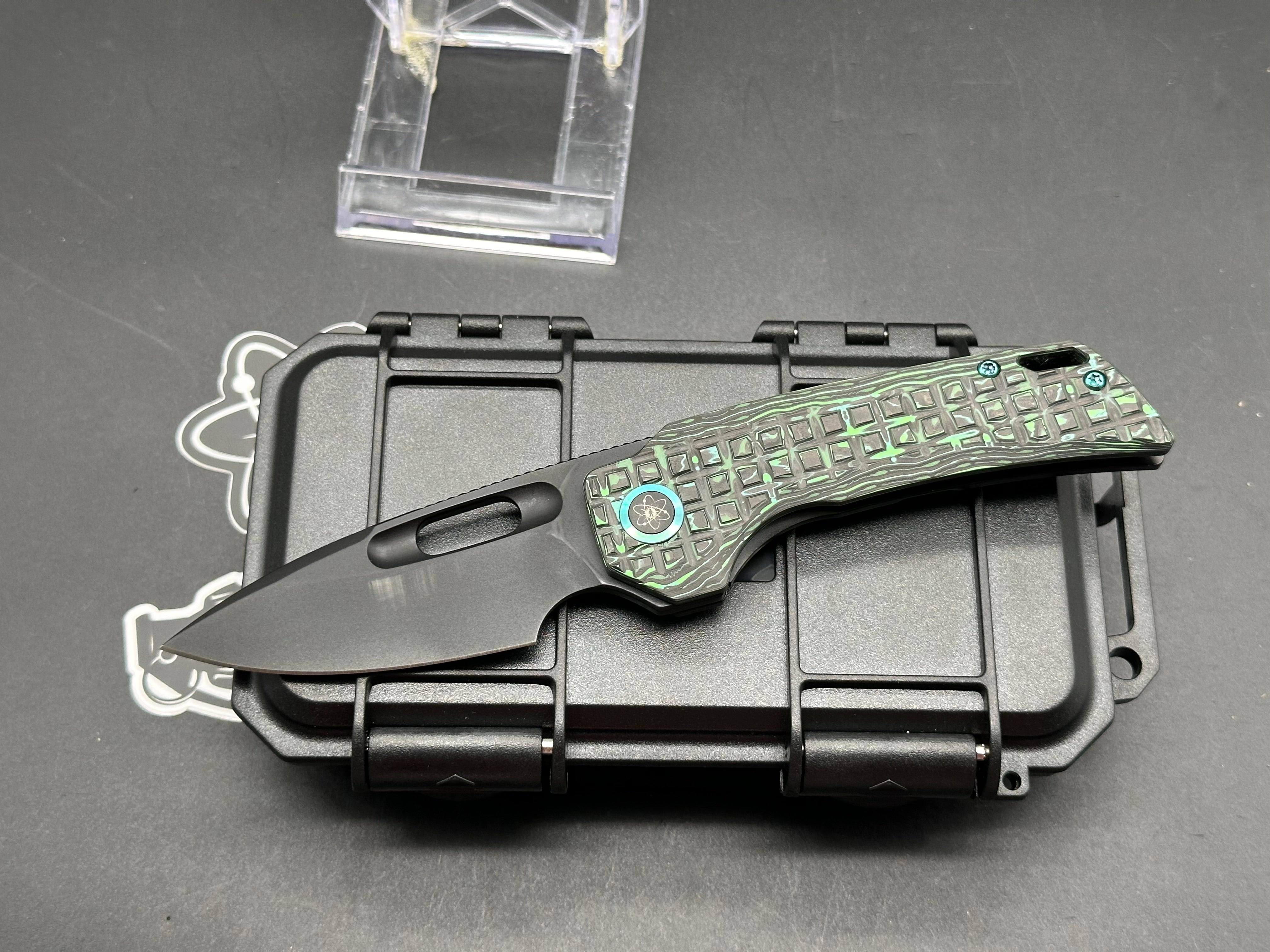EMP EDC NYMBLE Green Camo Carbon Fiber Pocket Knife - Tactical Folding Knife for Outdoor Camping, Hiking & Survival Gear