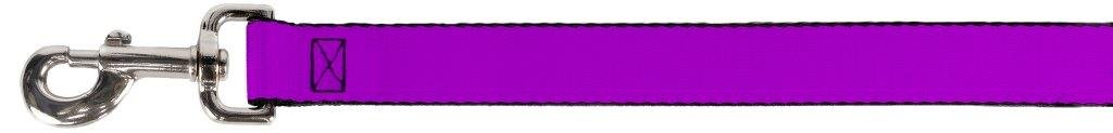 Buckle-Down 4FT Reflective Neon Purple Dog Leash - 1 Inch Wide Heavy Duty Pet Lead for Walking, Running & Outdoor Adventures - Durable Nylon with Secure Clip for Small to Medium Dogs
