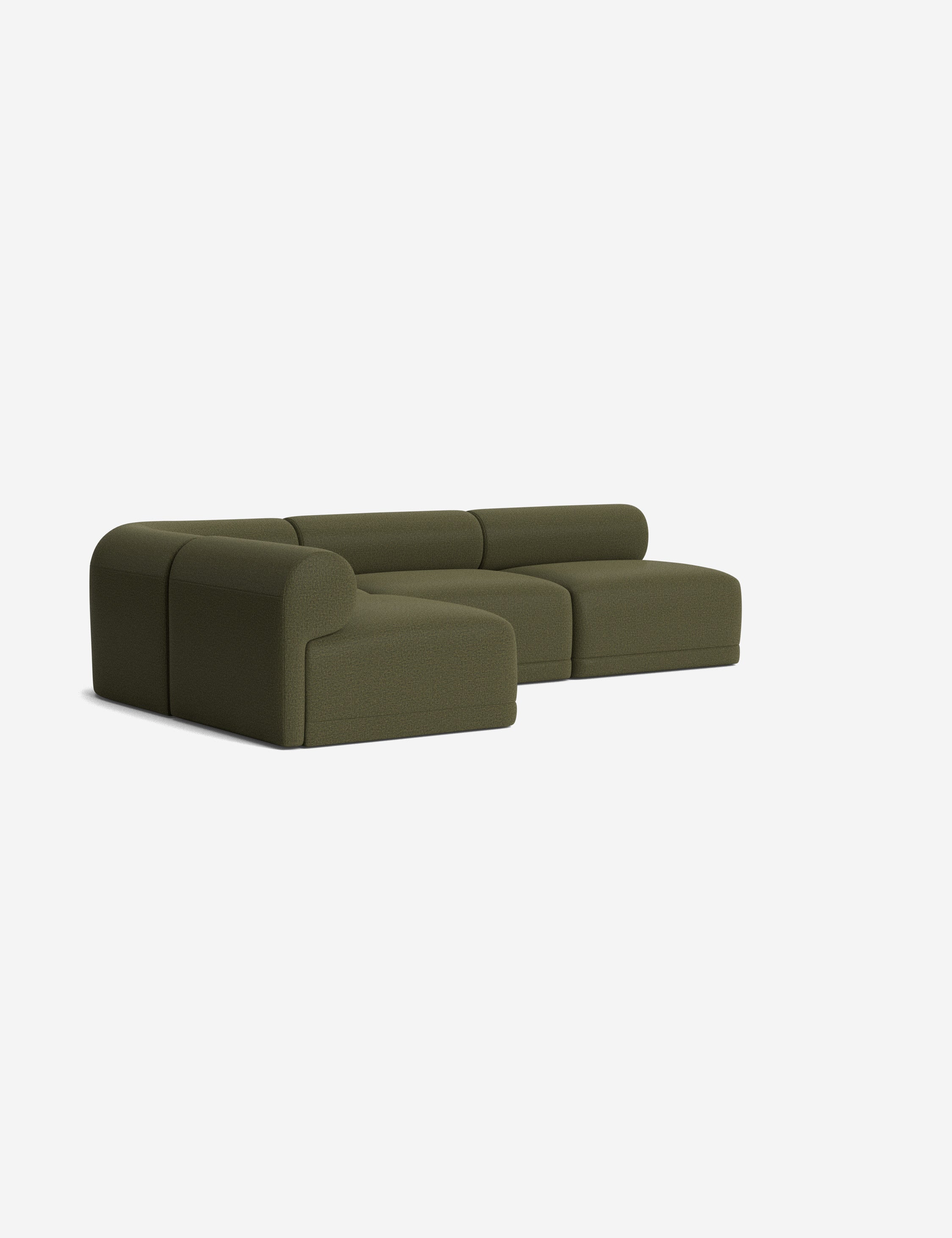 Modern Carson Sectional Sofa Set - 3-Piece L-Shaped Couch with Reversible Chaise, Soft Fabric Upholstery for Living Room, Family Room & Apartment - Comfortable & Stylish Home Furniture