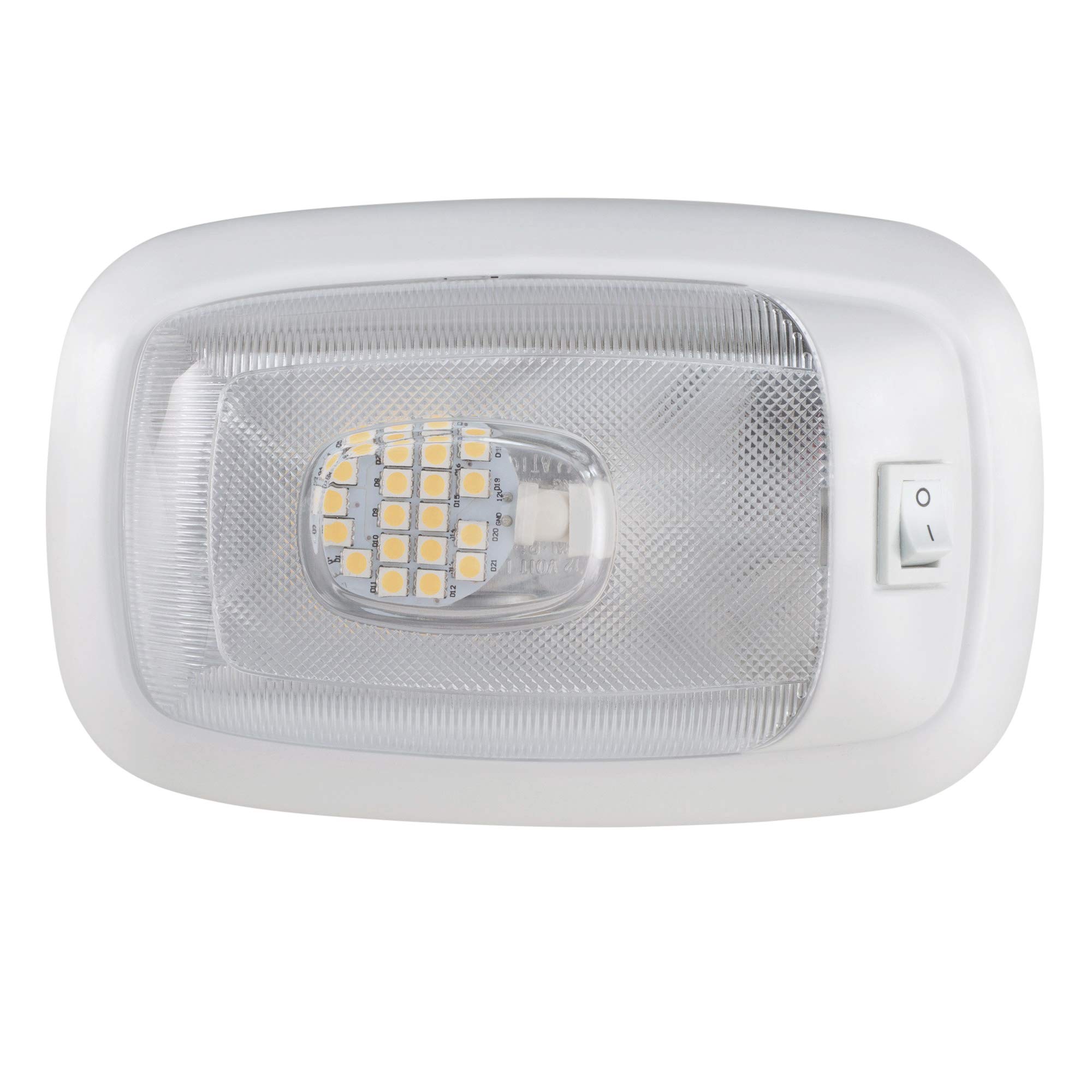 RecPro 5 RV LED 12V Dome Pancake Light - 4200K Warm White for Camper, Trailer & Marine - Energy Efficient Interior Lighting for Nighttime Comfort