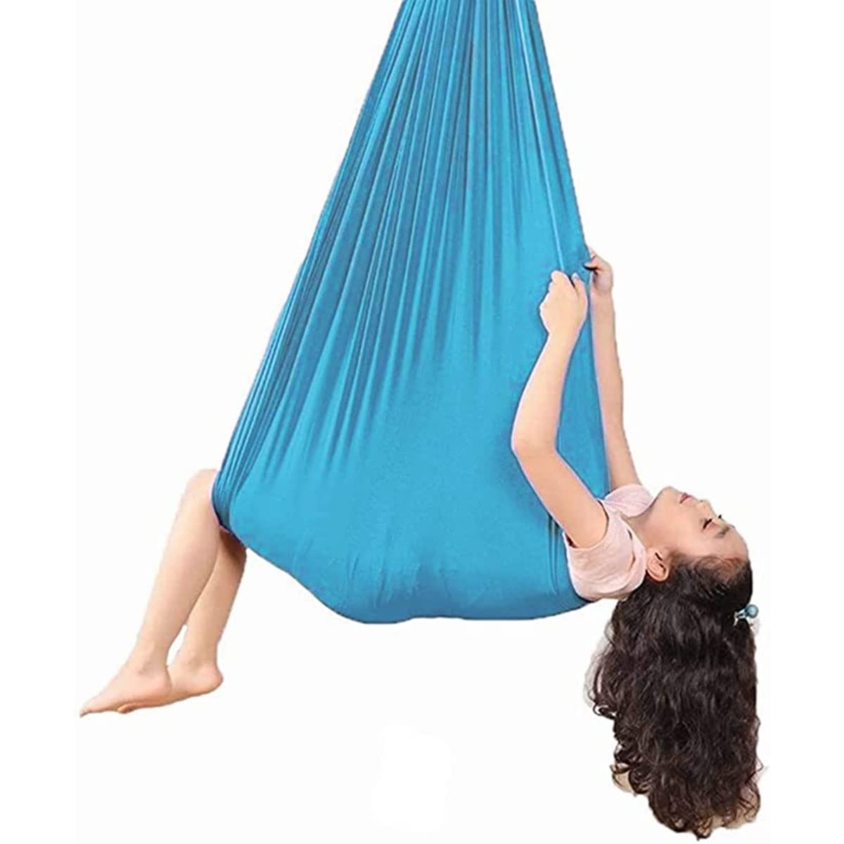 YKLL Therapy Swing Set for Kids, Children & Adults - Indoor/Outdoor Sensory Hammock Chair for ADHD, Autism & Special Needs - Lake Blue 150x280cm - Perfect for Relaxation, Therapy & Sensory Rooms
