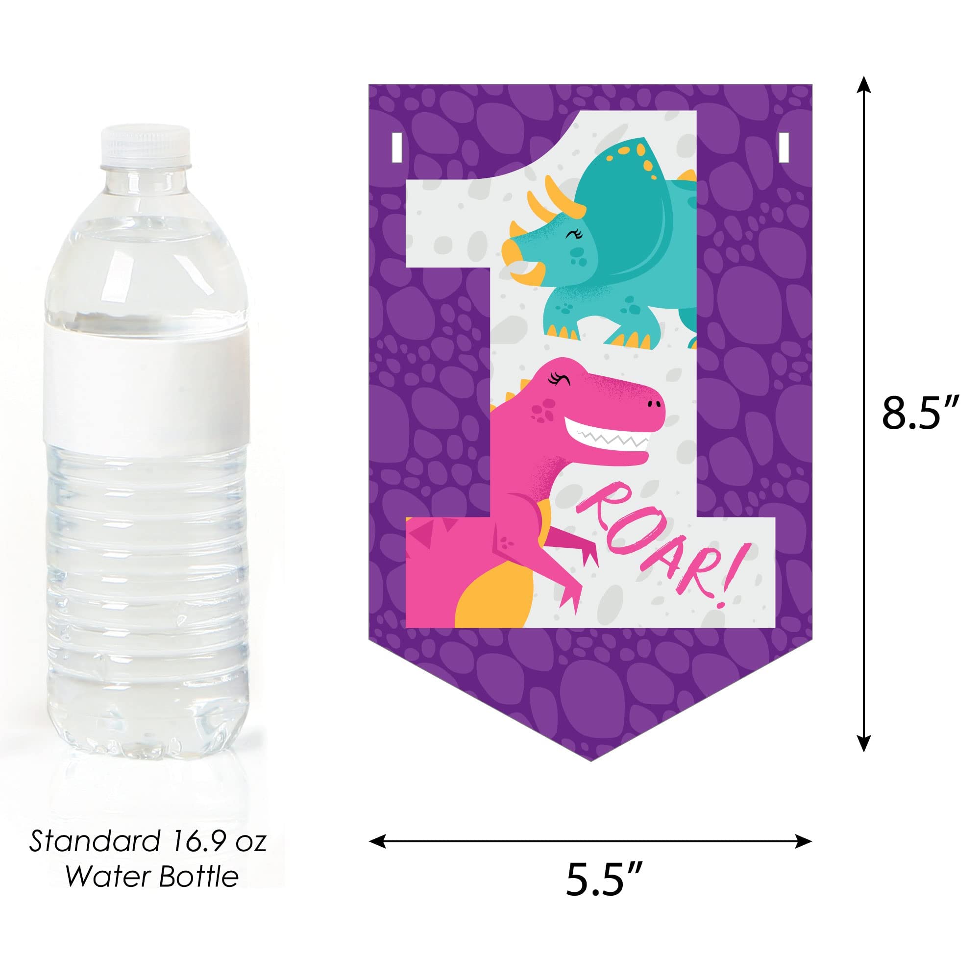 Personalized 1st Birthday Dinosaur Banner for Girls - Custom ONEasaurus Dino Party Decorations with Name - Happy Birthday Bunting for Baby's First Birthday Party - Perfect for Dinosaur Theme Decor & Photo Backdrops