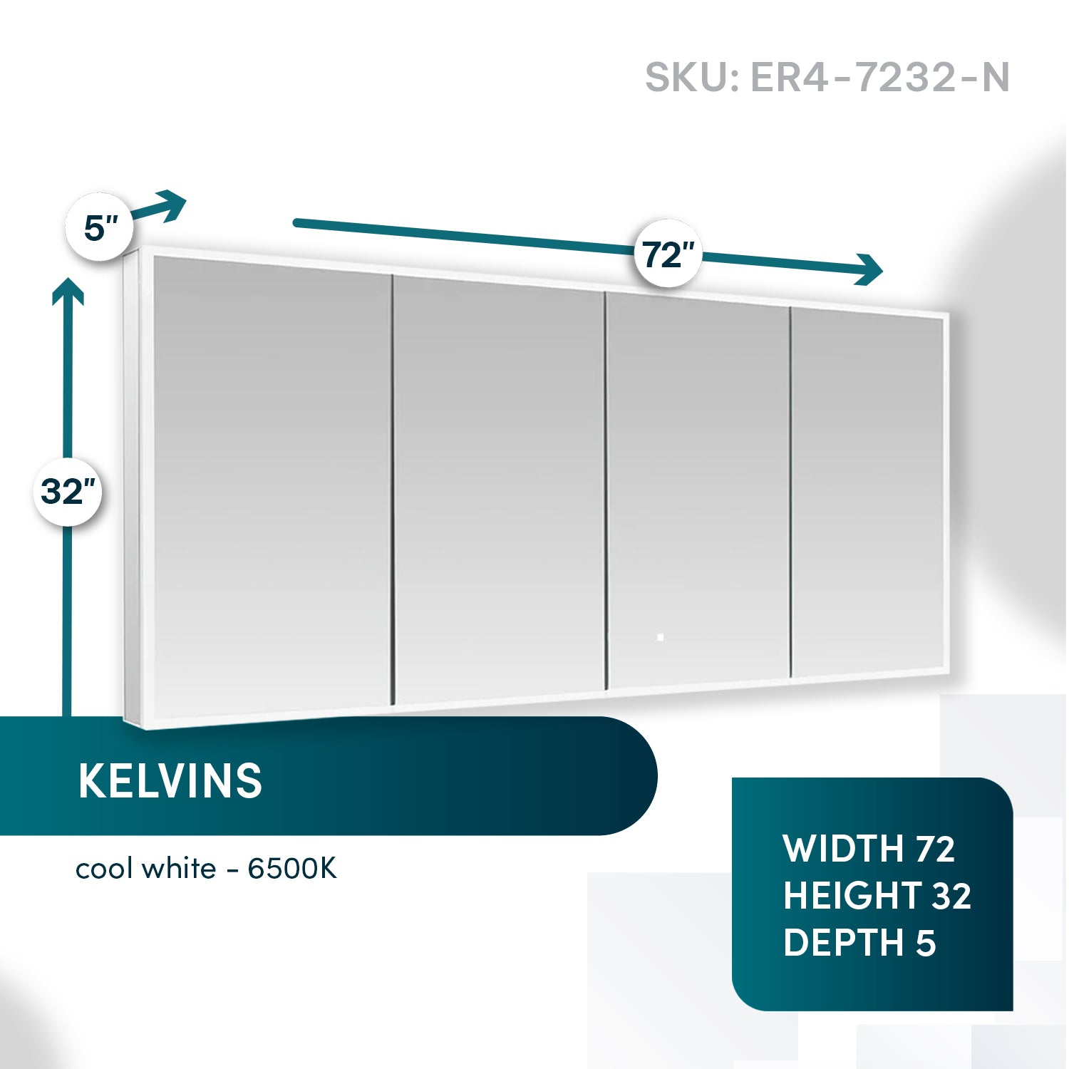 72x32 Inch LED Lighted Bathroom Medicine Cabinet with Mirror - Modern Aquadom Edge Royale Design for Vanity & Bathroom Storage | Perfect for Home, Apartment, Hotel & Spa Use