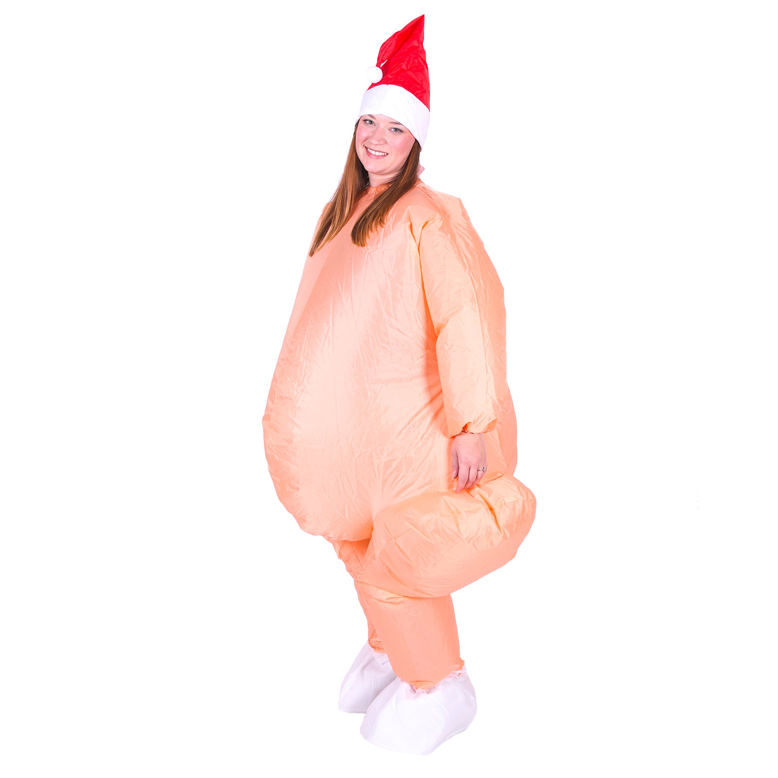 **Funny Christmas Thanksgiving Turkey Inflatable Costume for Adults - One Size Fits Most - Perfect for Holiday Parties, Parades & Festive Events**