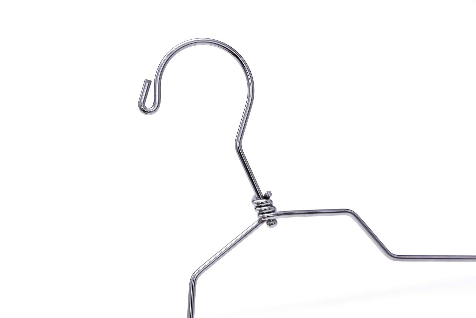 100-Pack Heavy Duty Stainless Steel Swivel Hook Metal Hangers for Clothes, Jackets, Shirts, Pants & Suits - 12
