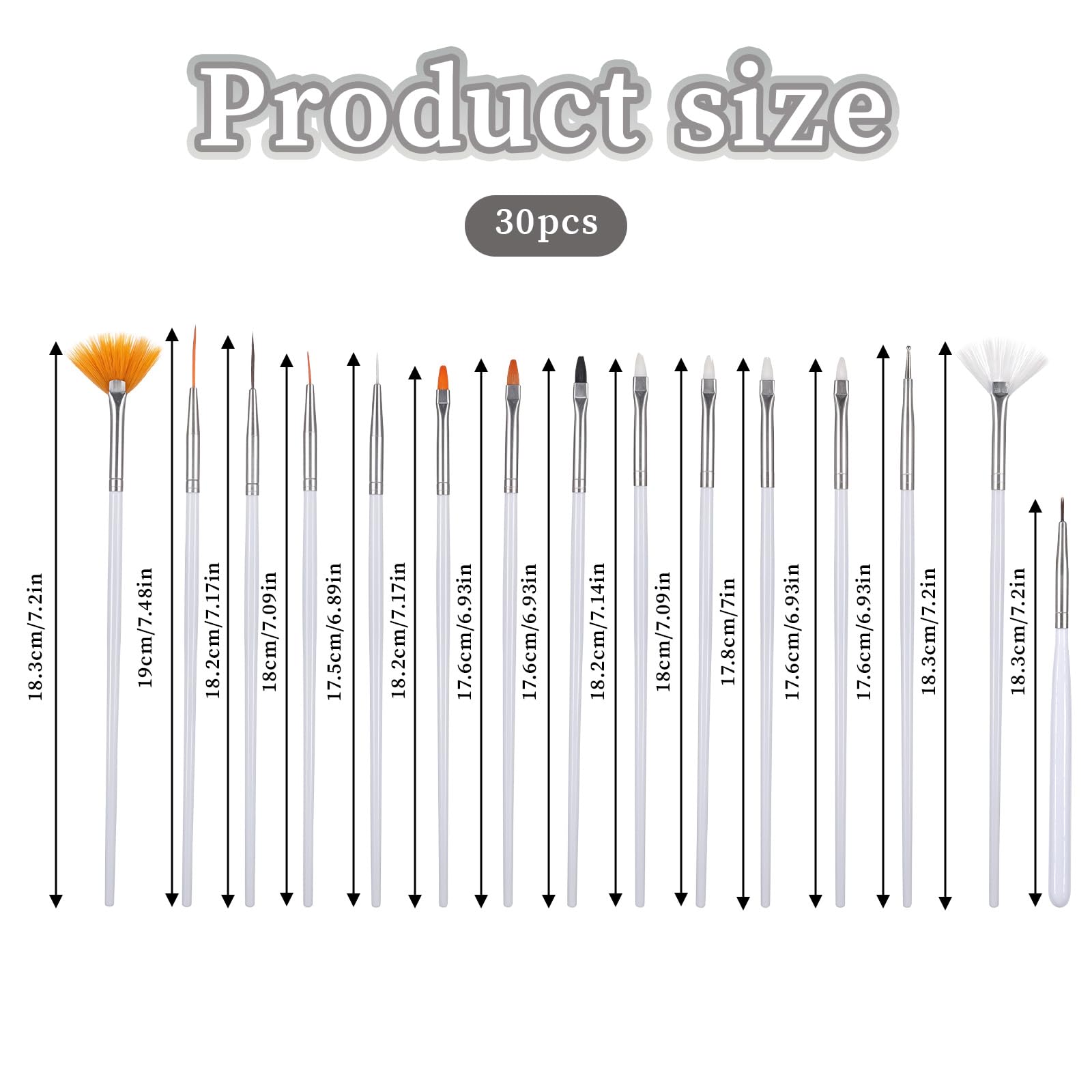 30-Piece Cake Decorating Brushes Set - Food Safe Paint Brushes for Fondant, Icing, Cookies & Candy - Professional Baking Tools for Cake, Pastry & Sugar Art Decoration - Perfect for Home Bakers & Professional Chefs