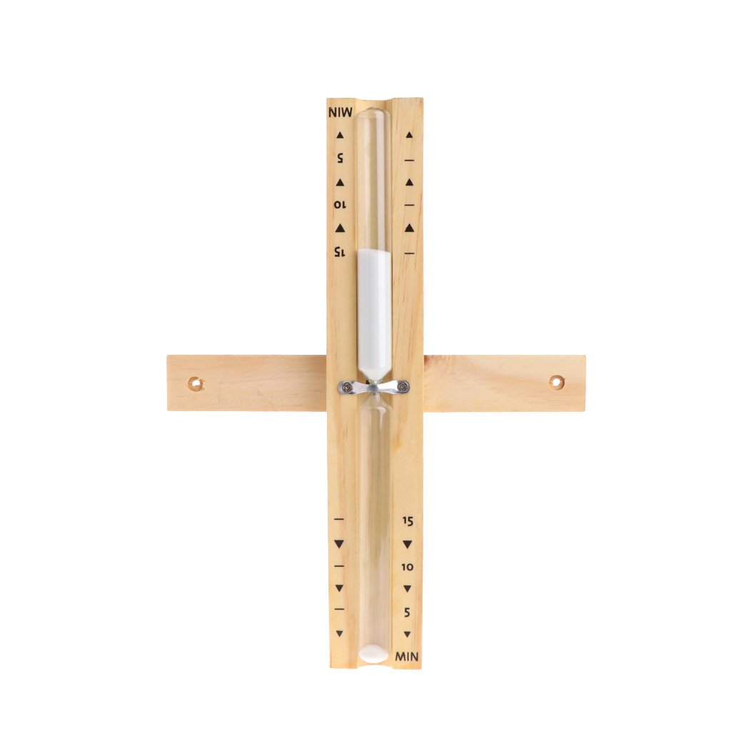 15 Minute Wall-Mounted Rotating Sand Timer for Sauna - Wooden Hourglass with White Sand - Perfect for Sauna Sessions, Spa Relaxation & Meditation Spaces