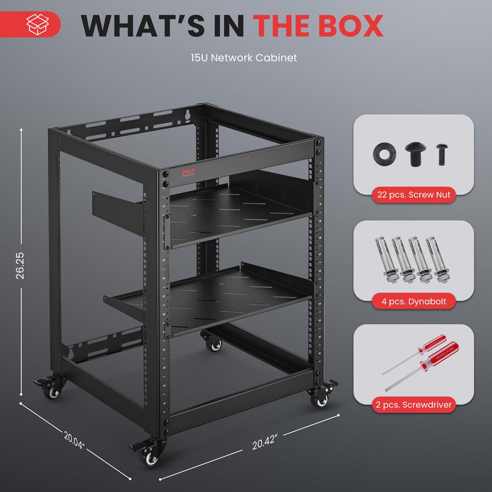 15U Server Rack Cabinet - Heavy Duty Network Equipment Enclosure for Data Centers & IT Closets | Perfect for Server, Switch & Router Installation