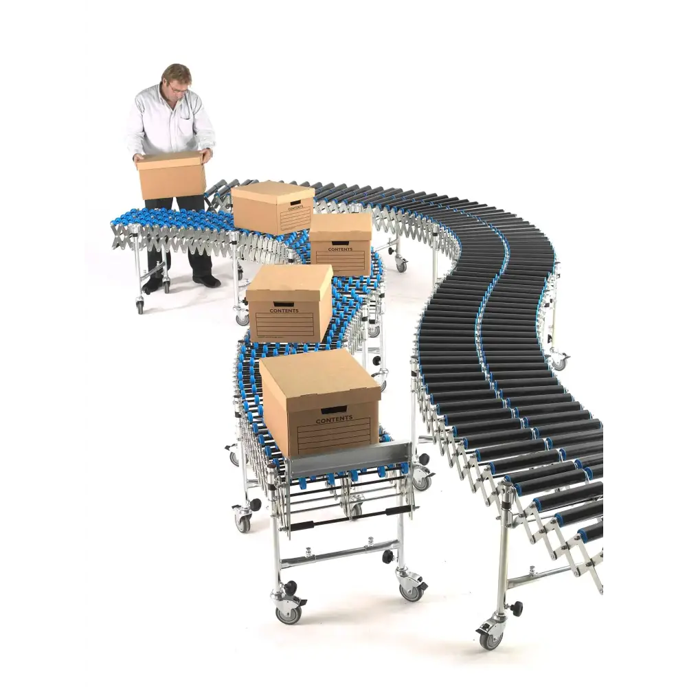 Expandable Conveyor Belt - Adjustable Length for Efficient Warehouse & Shipping Operations | Perfect for Loading Docks, Assembly Lines & Packaging Stations