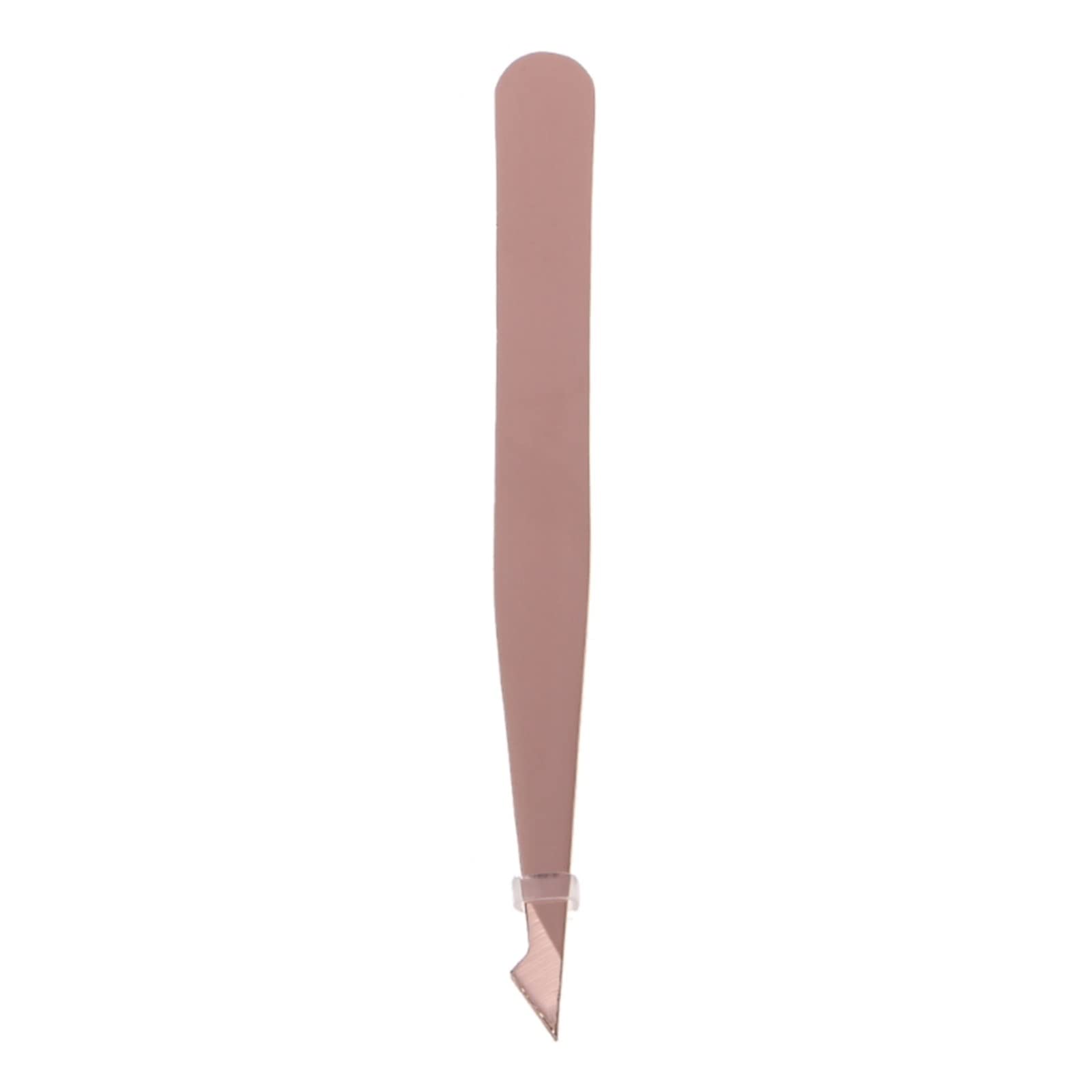 Professional Stainless Steel Slanted Eyebrow Tweezers for Hair Removal - Electroplating Color - Precise Grip for Eyebrow Shaping, Facial Hair & Makeup Application - Perfect for Salon, Home & Travel Use