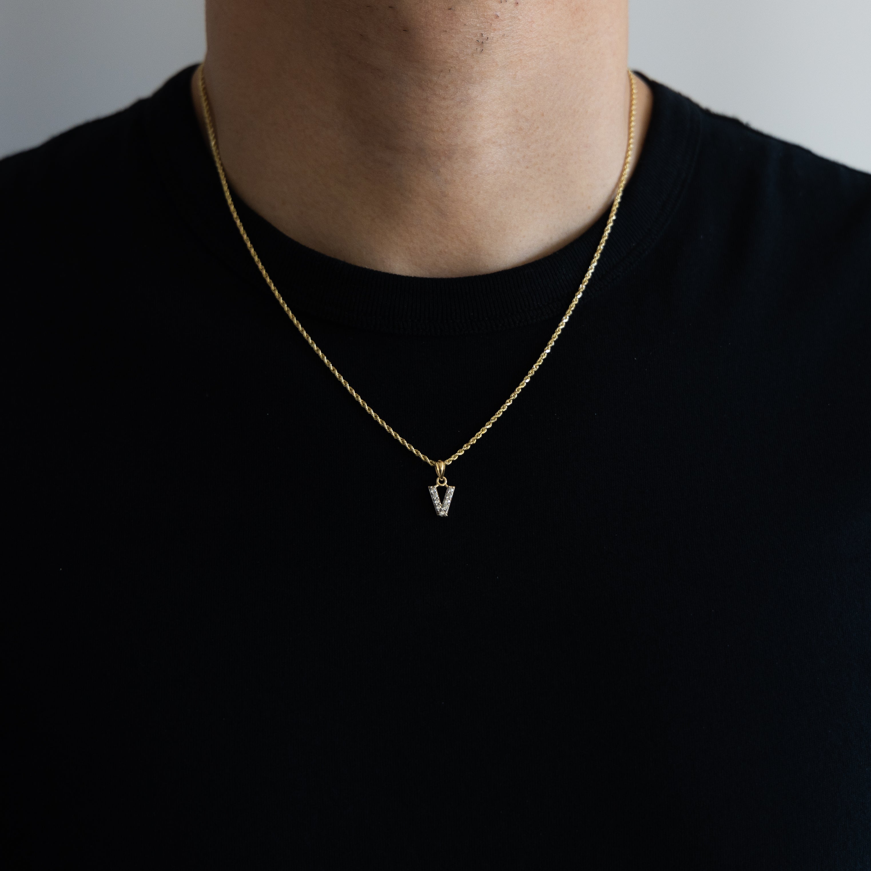 Gold Cubic Zirconia Letter V Pendant Necklace - Elegant Initial Jewelry for Women | Perfect Gift for Birthday, Anniversary & Valentine's Day