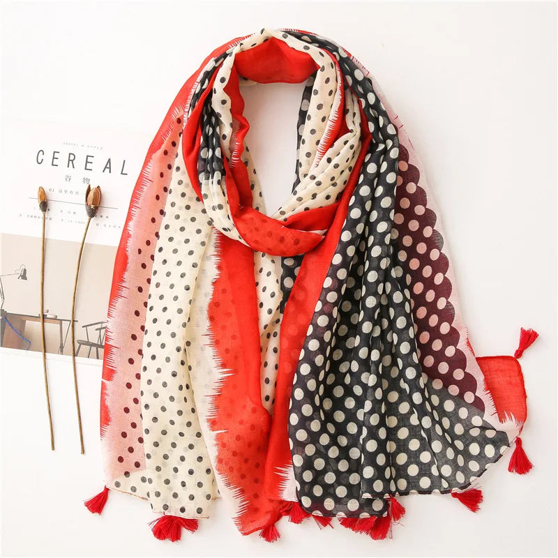 2023 Fashion Paisley Abstract Floral Tassel Viscose Shawl Scarf - Women's Lightweight Pashmina Wrap Stole & Muslim Hijab (180x90cm) - Perfect for Daily Wear, Office, Parties & Prayer