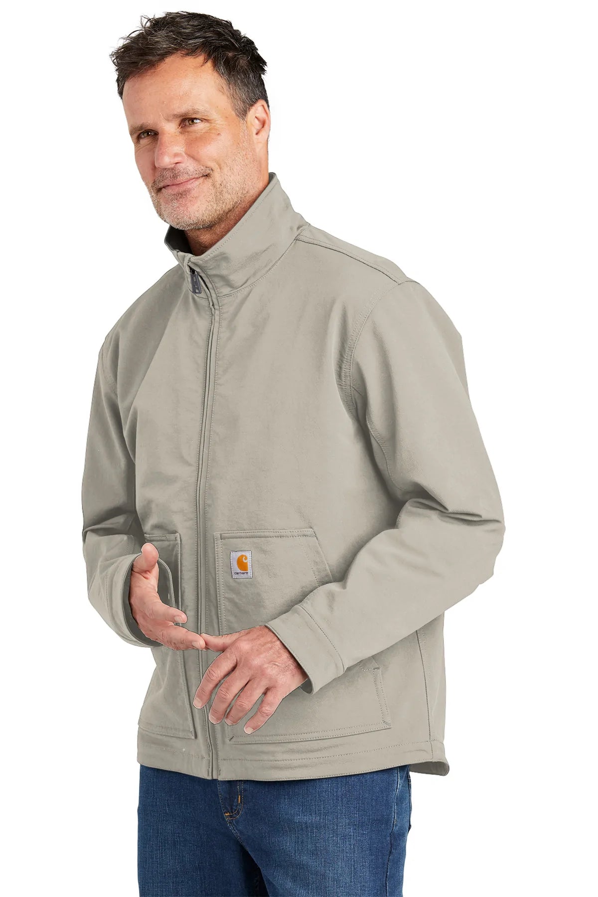 Carhartt Super Dux Soft Shell Jacket for Men - Waterproof Windproof Work Jacket, Lightweight Insulated Outdoor Coat for Hiking, Hunting & Construction Work (Greige)