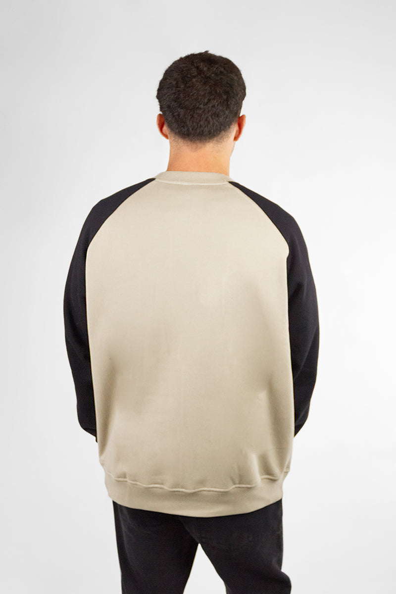 Men's Brown & Black Raglan Sleeve Pullover Hoodie - Casual Comfort Wear for Outdoor Activities, Gym & Lounge