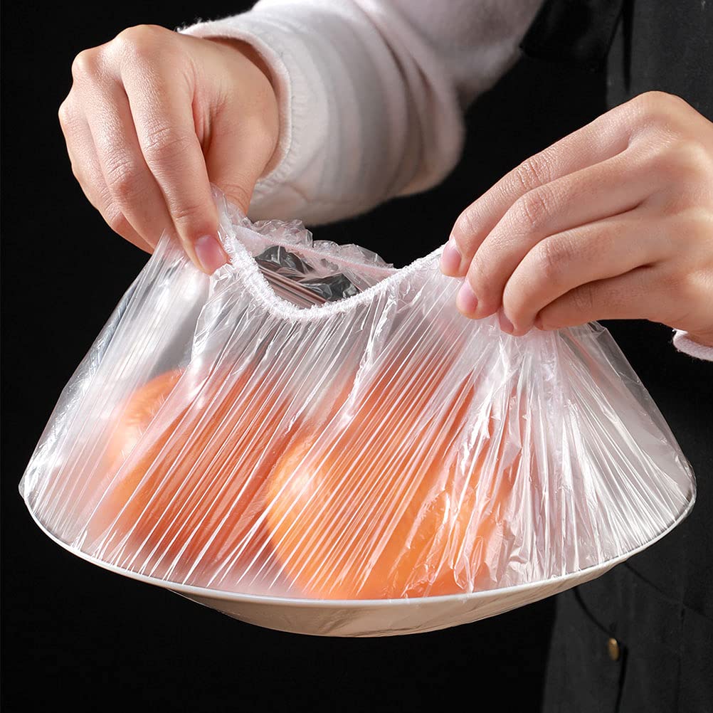 100 Pcs Plastic Food Storage Bags - Reusable Fresh Keeping Cling Wrap for Fruits, Vegetables & Leftovers | Airtight Kitchen Organizer for Meal Prep & Refrigerator Storage