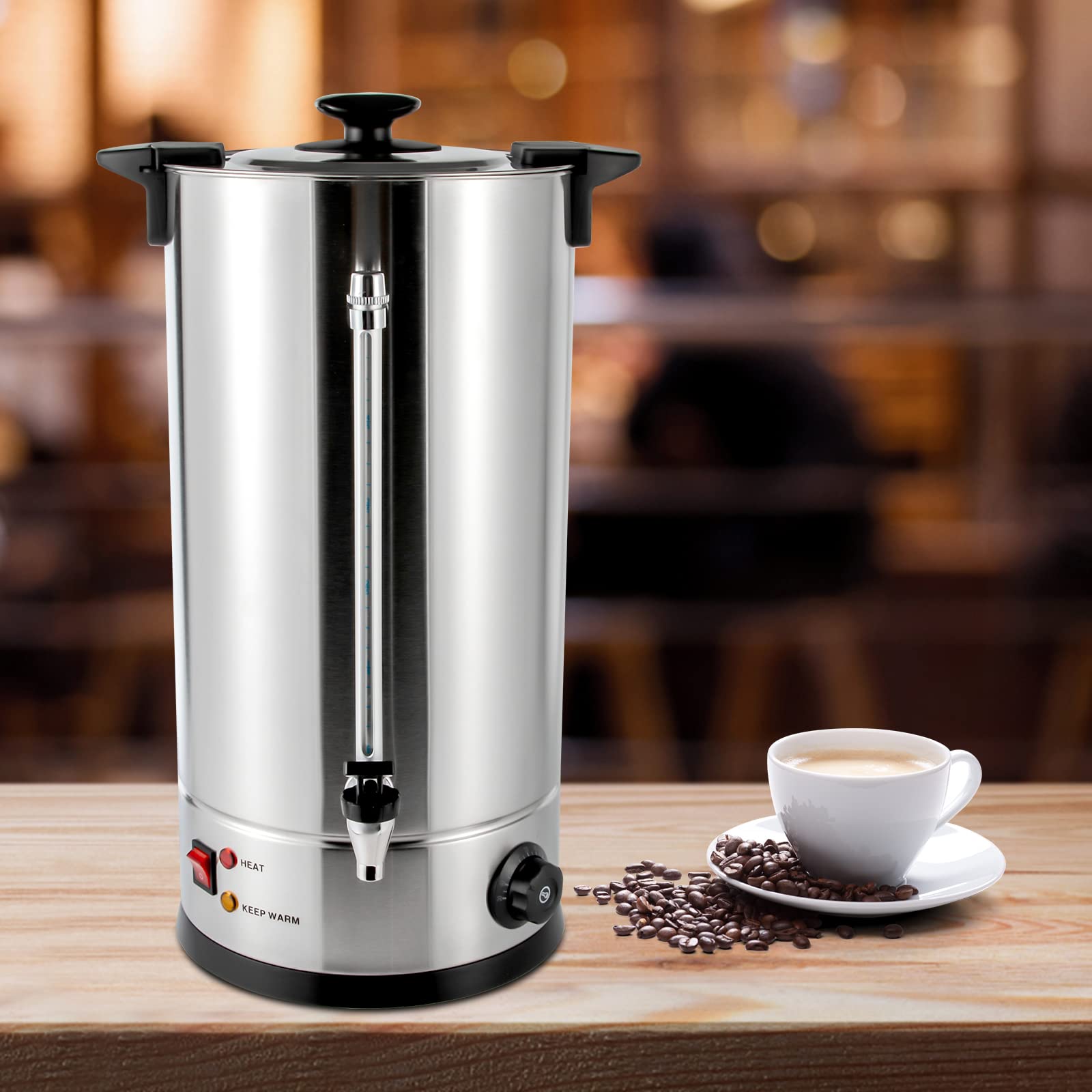 **Commercial Coffee Urn - 25L (160 Cups) Stainless Steel Coffee Maker with Quick Brew & Keep Warm Function - Hot Beverage Dispenser for Home, Office, Party & Catering Events**
