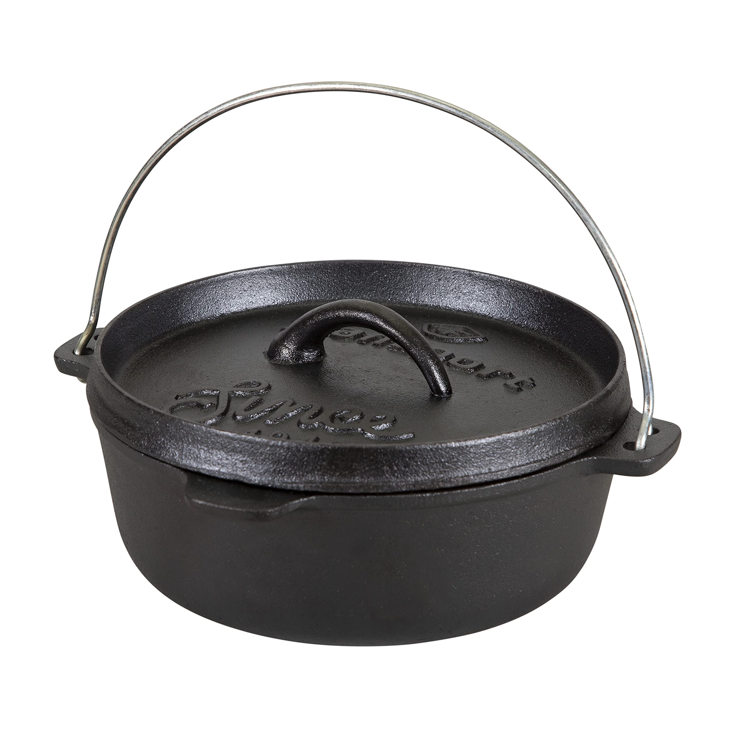 Stansport Pre-Seasoned Cast Iron Dutch Oven - 5 Quart Enameled Camping Cookware for Outdoor Cooking, Baking, Stewing & Campfire Meals - Perfect for Camping, Backpacking & Home Kitchen Use