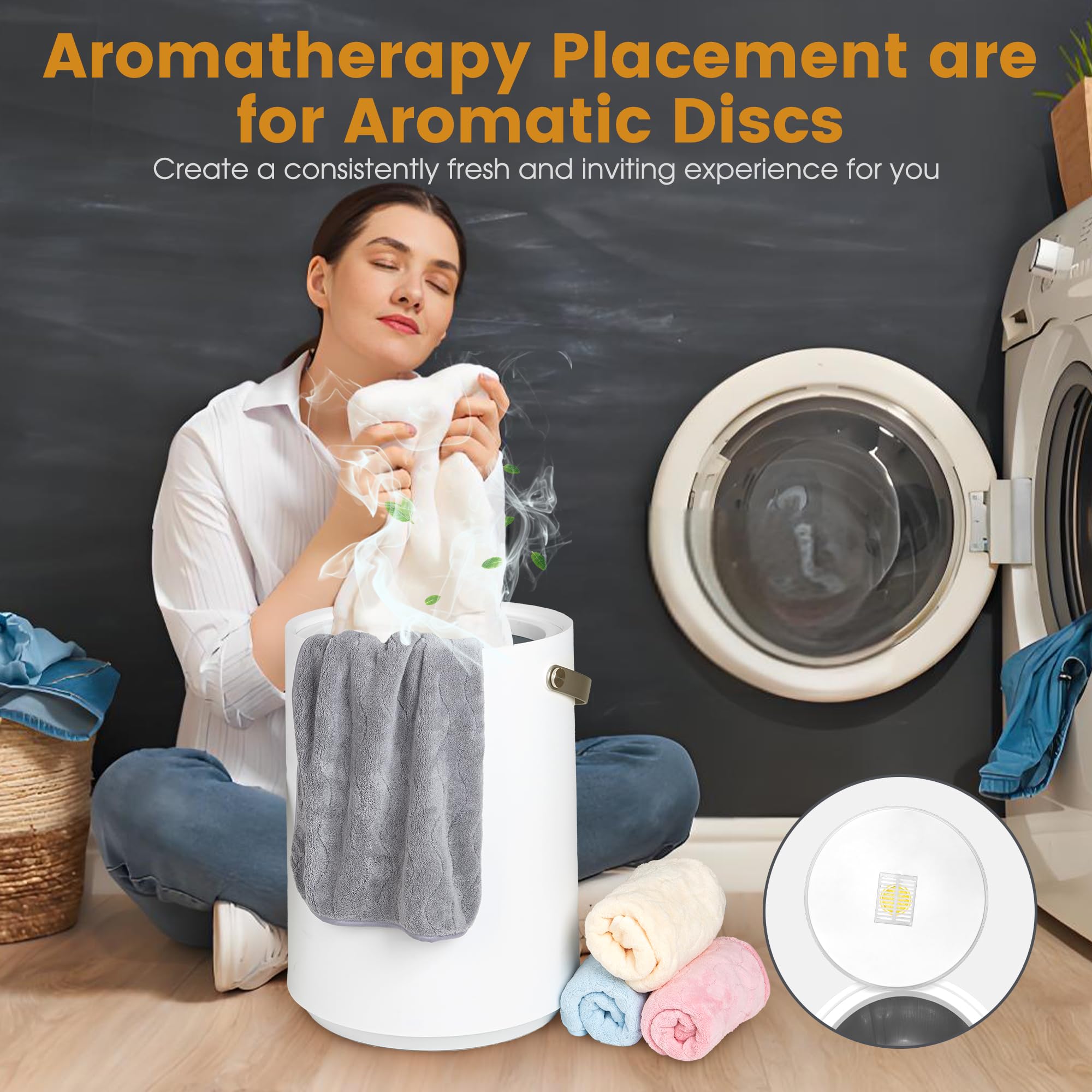 Portable Electric Towel Warmer for Bathroom - Fast Heating Towel Bucket with 4 Timer Settings & Auto Shut Off - Perfect for Warming Towels, Blankets & Pajamas - Ideal for Spa, Baby Care & Winter Use (Beige)