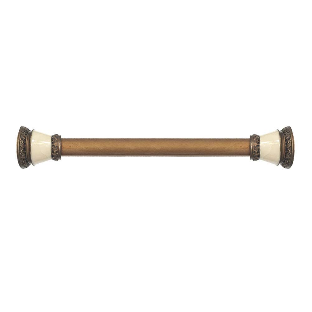 XJZKA Extendable No-Drill Curtain Rod - European Antique Telescopic Curtain Pole for Windows & Showers | Adjustable Tension Rod for Bathroom, Bedroom & Living Room Decor