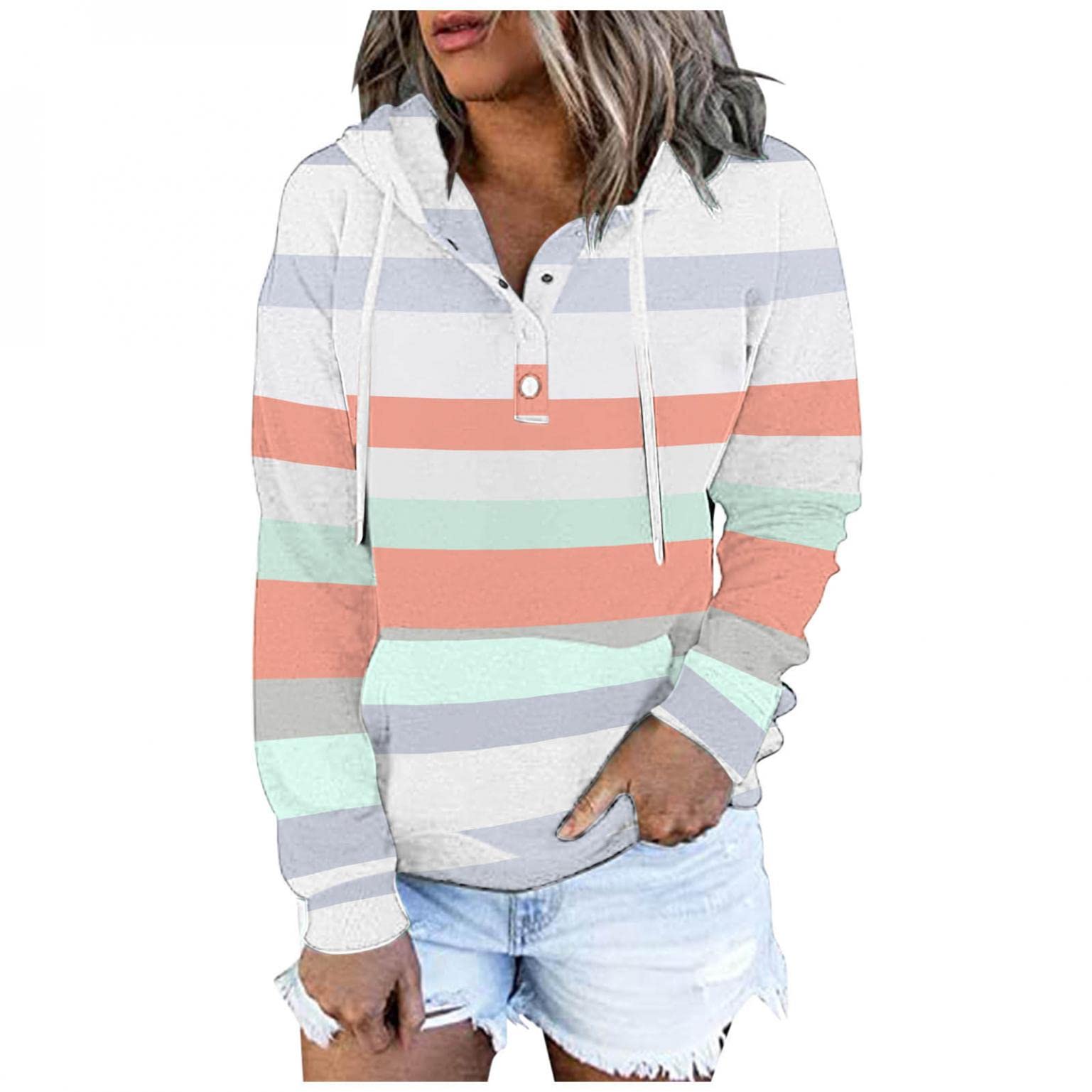FABIURT Plus Size Women's Long Sleeve Color Block V-Neck Sweater Tunic Top - Flowy Blouse & Fashion Tee for Casual Wear, Office & Fall Outfits