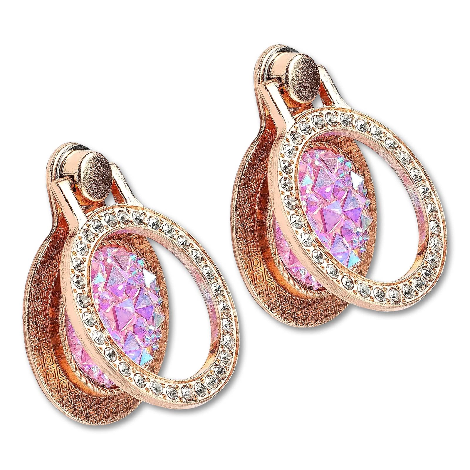 2 Pack Sparkling Gemstone Phone Ring Holder - Bling Bling Rhinestone Grip Stand with Artificial Diamonds for Cell Phones & Tablets | Perfect for Secure Grip, Selfies, and Stylish Phone Accessorizing