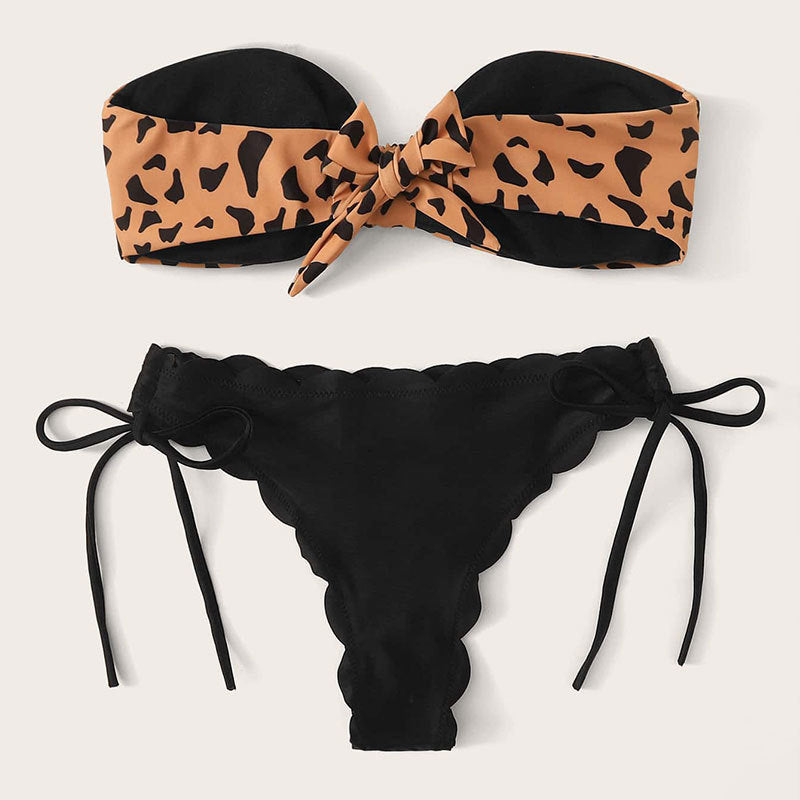 Leopard Print Two-Piece Swimsuit for Women - Sexy Bikini Set for Beach, Pool & Summer Vacation | High Waisted & Adjustable Straps