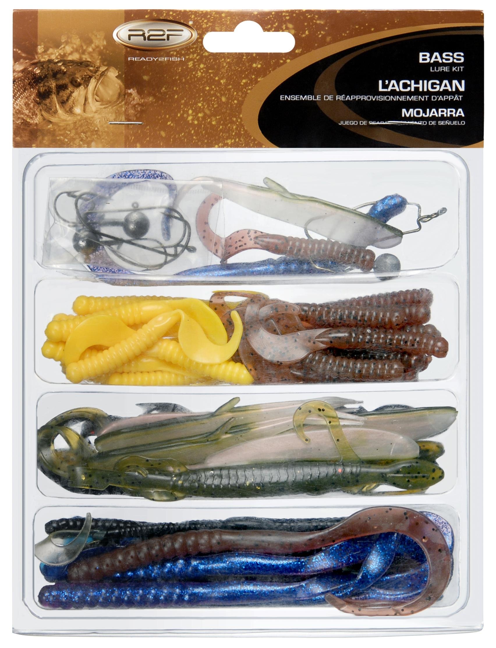 Bass Fishing Kit 2 - Complete Starter Set with Lures, Hooks & Tackle Box for Freshwater & Saltwater Anglers - Perfect for Beginners, Kayak Fishing & Shore Casting