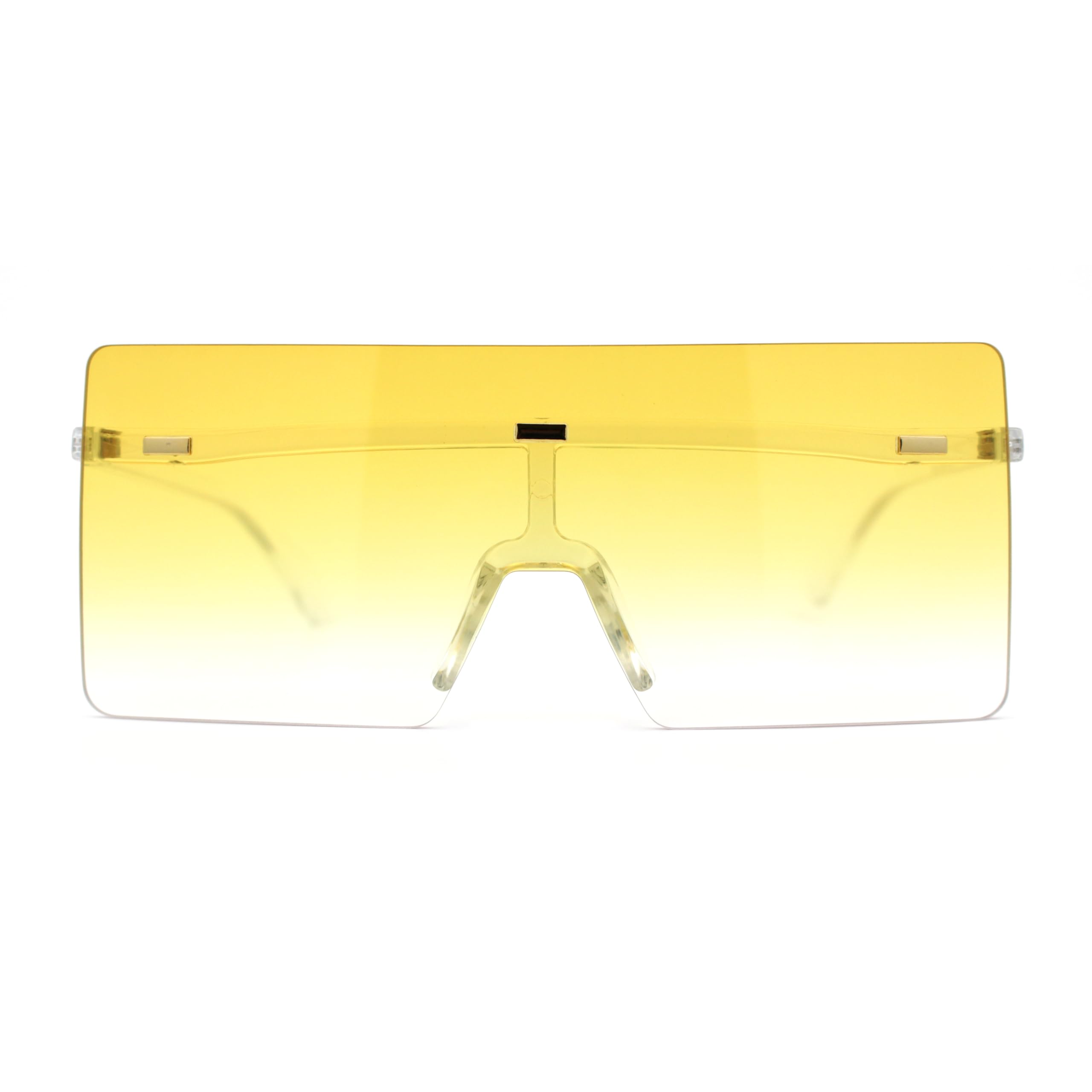 Oversized Rimless Square Rectangle Sunglasses for Women & Men - UV Protection, Fashionable Large Frame Shades for Driving, Beach, and Outdoor Activities