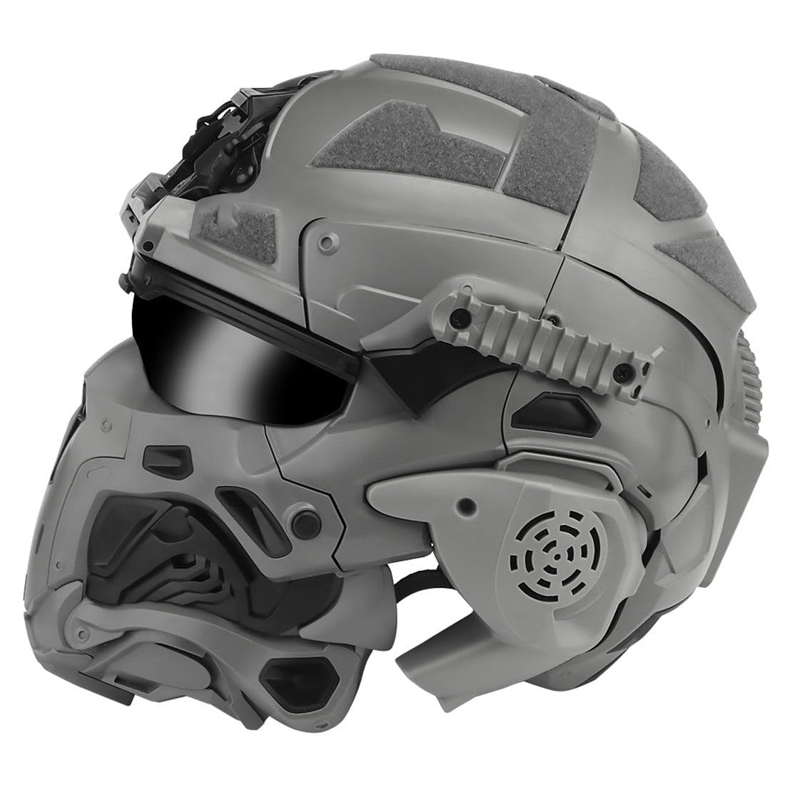 HL-98 Tactical Helmet with Built-in Communication Headset | Military-Grade Protective Gear | Anti-Fog Fan & Replaceable Lens | for Outdoor Sports, Airsoft, Paintball & CS Gaming | Punk Mask for Halloween Cosplay (Black) - Perfect for Tactical Training, Survival Games & Costume Parties