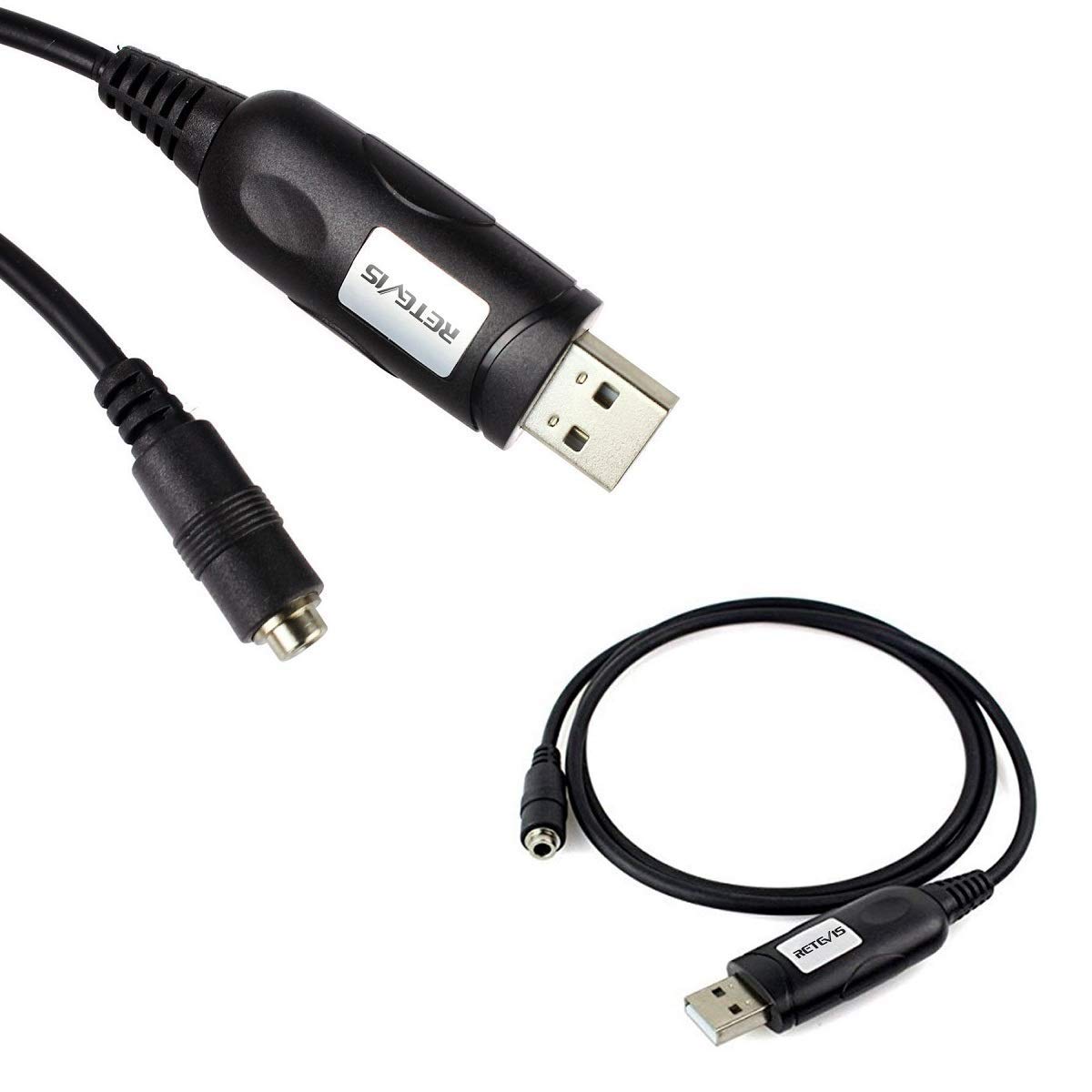 Retevis 6-in-1 Two Way Radio Programming Cable with USB & 6 Adapters - Compatible with Motorola Baofeng UV-5R RT21 RT22 RT27 H-777 RT68 RT-5R Walkie Talkies (1 Pack) - Perfect for Radio Programming & Firmware Updates
