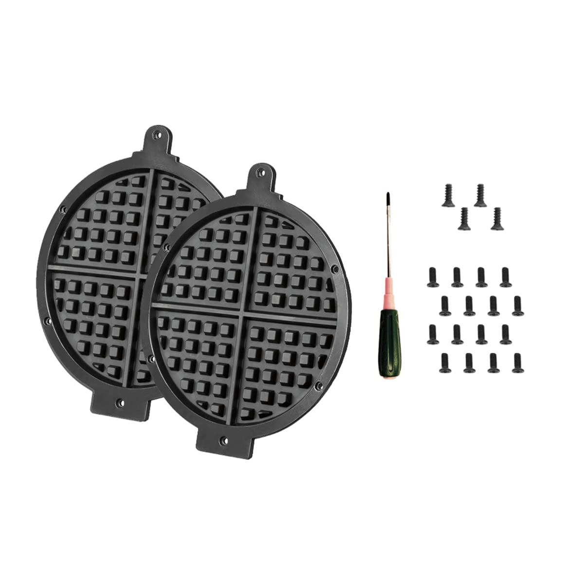 Waring Commercial Classic Waffle Maker Plates Replacement Kit - Compatible with WWD180X Model - Non-Stick Waffle Iron Griddles for Perfect Breakfast Waffles, Pancakes & Sandwiches