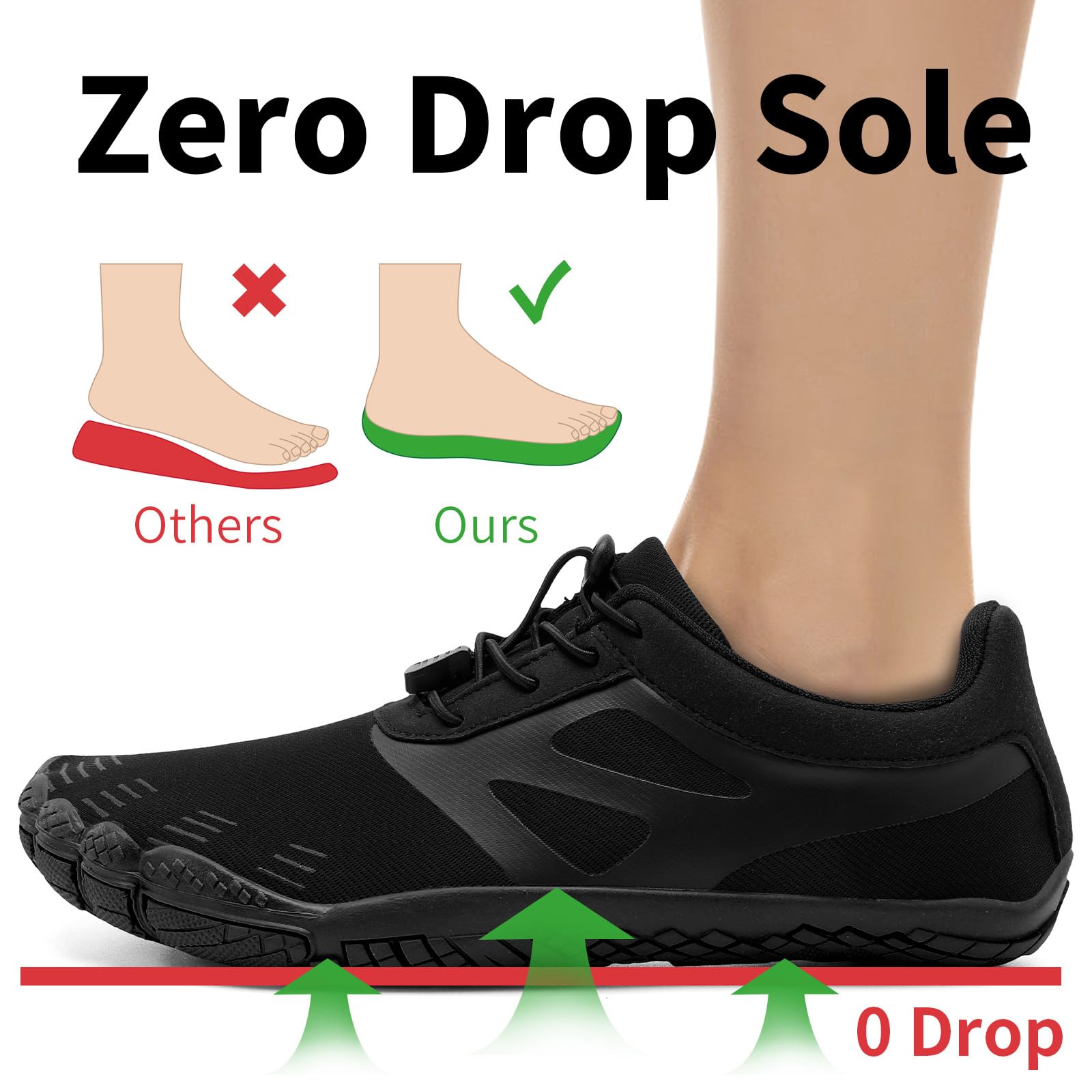 Grand Attack Barefoot Shoes for Women - Wide Toe Box Zero Drop Minimalist Footwear for Wrestling, Weightlifting, Gym & Fitness - Breathable Lightweight Design for Natural Movement & Cross Training