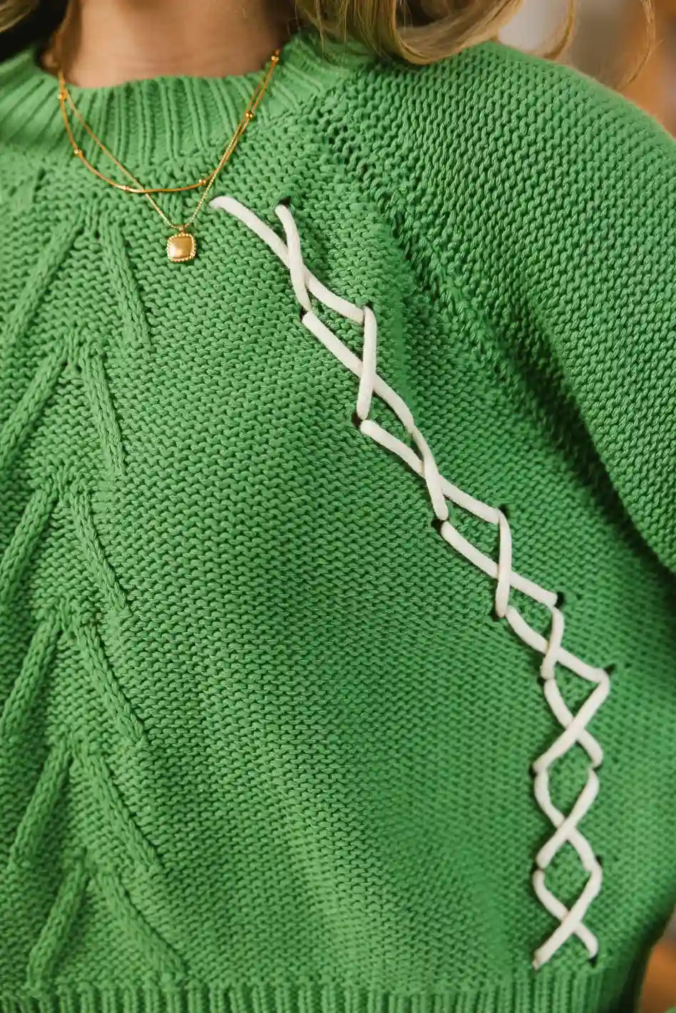 Bella Green Knit Sweater for Women - Cozy Winter Pullover, Soft & Warm, Casual & Chic - Perfect for Office, Dates & Holiday Outfits