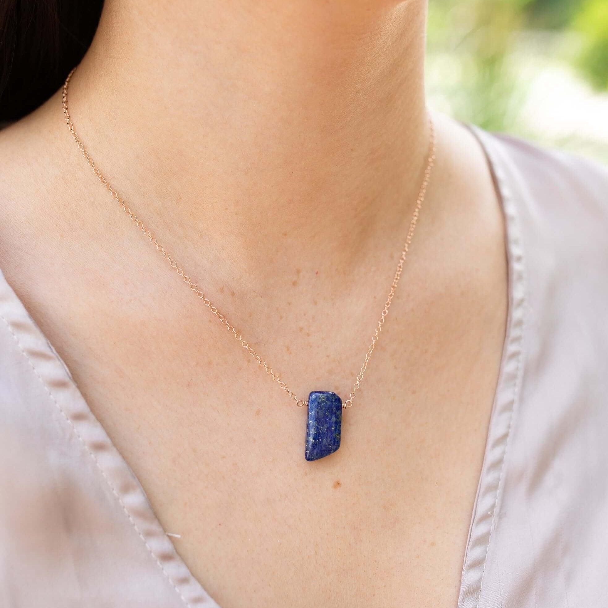 Natural Blue Lapis Lazuli Crystal Pendant Necklace - Healing Stone Jewelry for Women, Chakra Balancing & Spiritual Gifts | Perfect for Meditation, Yoga & Energy Work